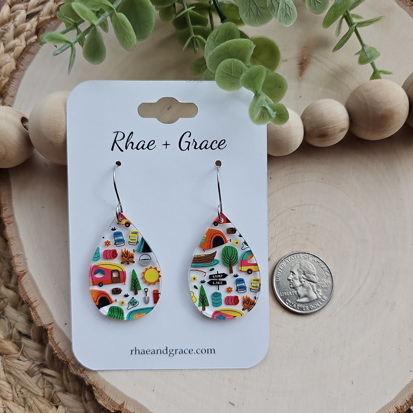 Acrylic Camping Earrings