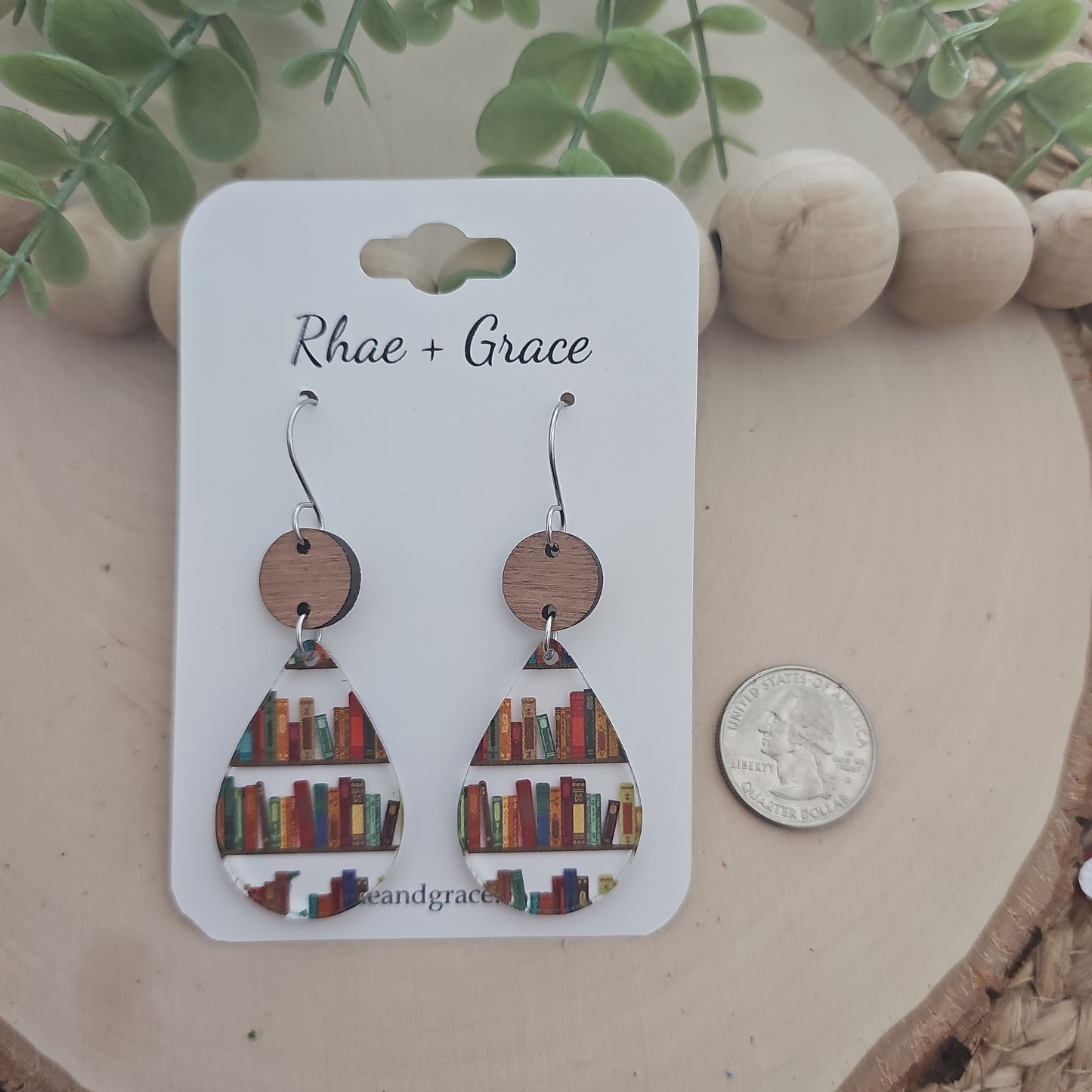 Book Lover Acrylic Teardrop Earrings