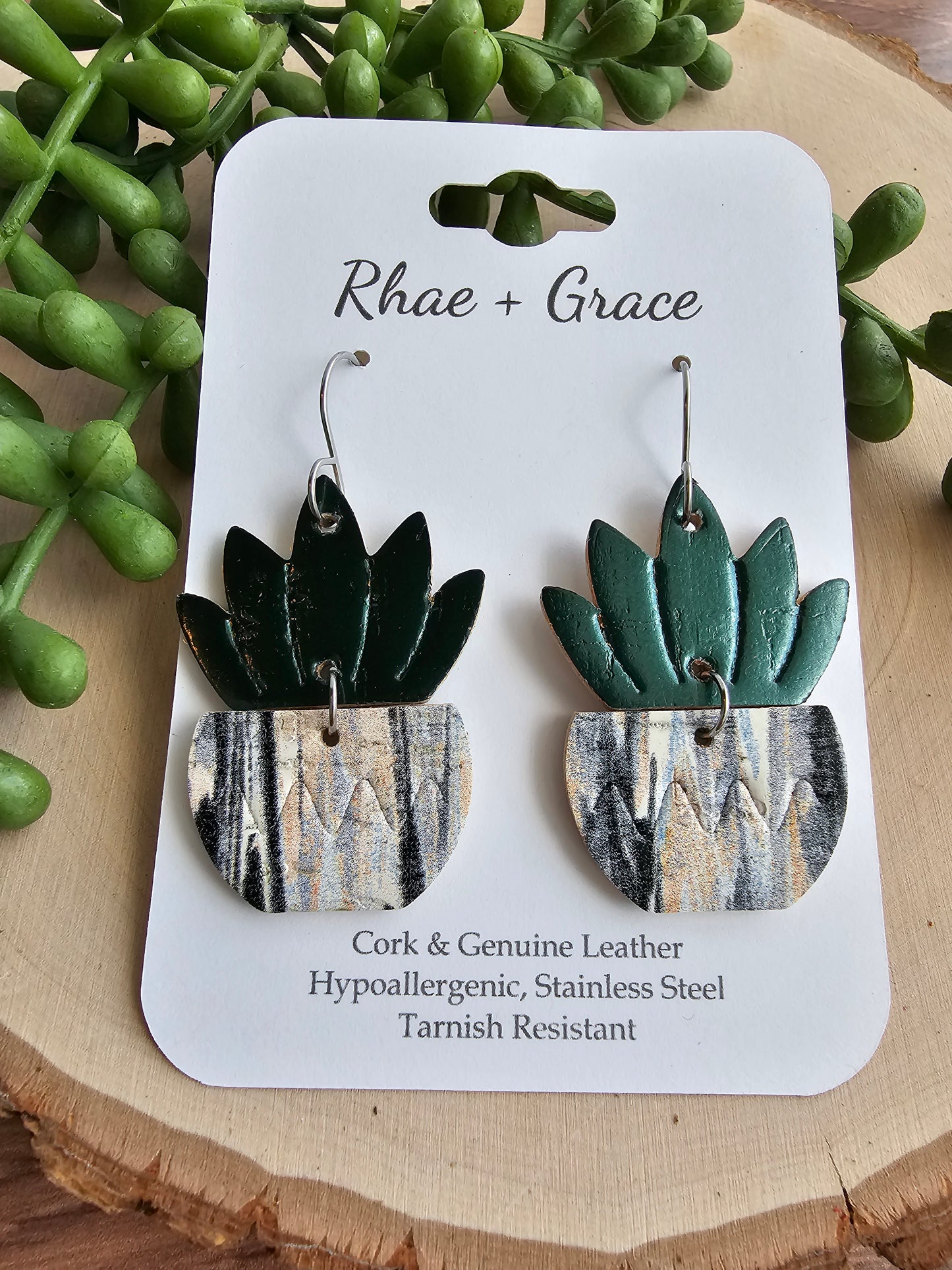 Glazed Potted Plant Earrings