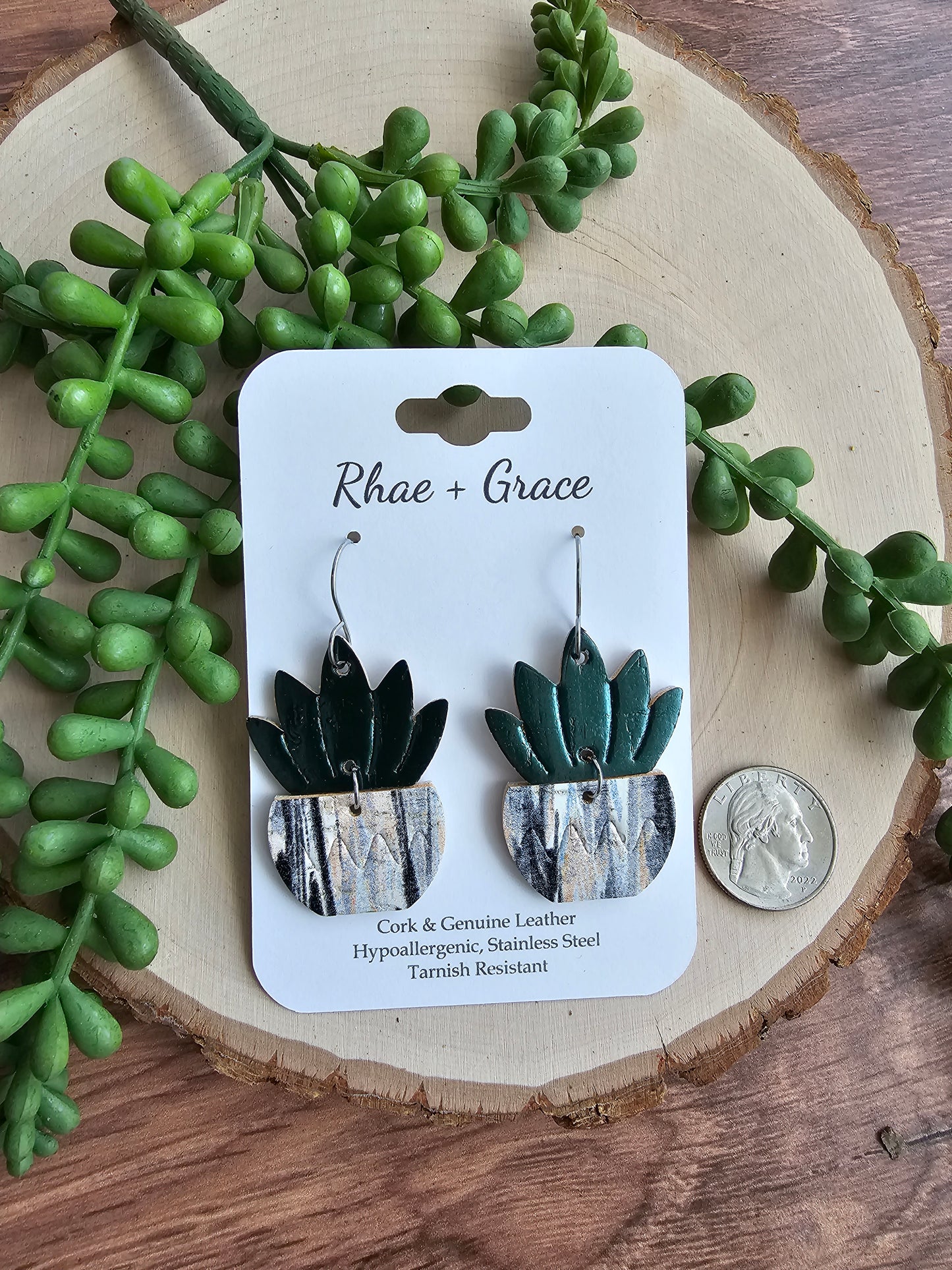 Glazed Potted Plant Earrings