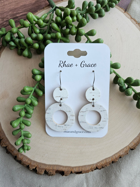 White Birch Open Circle Earrings