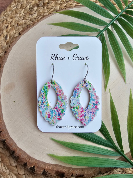 Summer Breeze Floral Scalloped Earrings