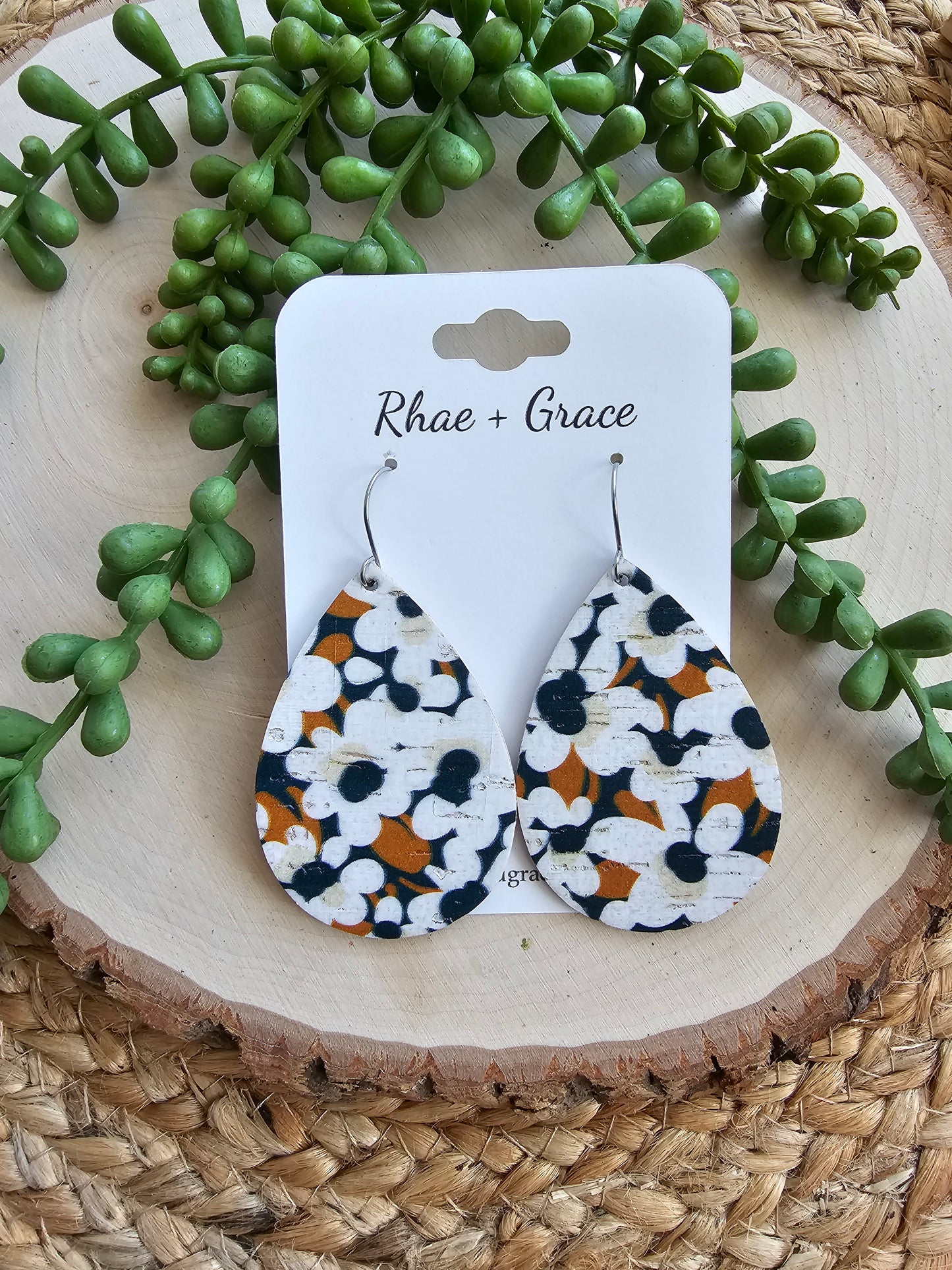 Painted Meadow Teardrop Earrings - Large