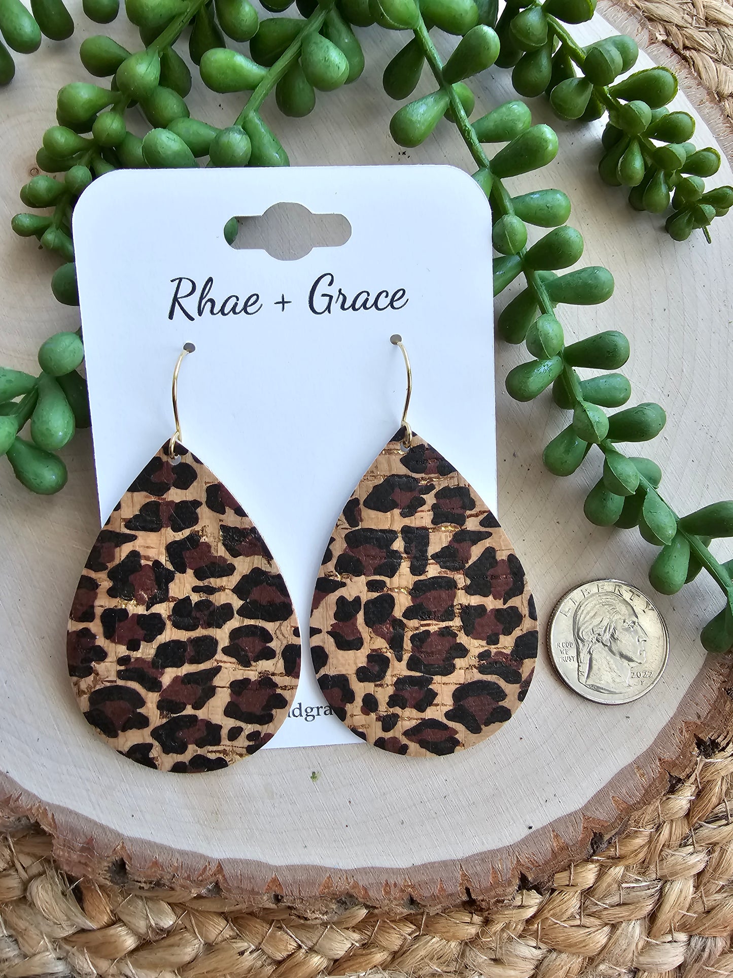 Cheetah Print Teardrop Earrings - Large