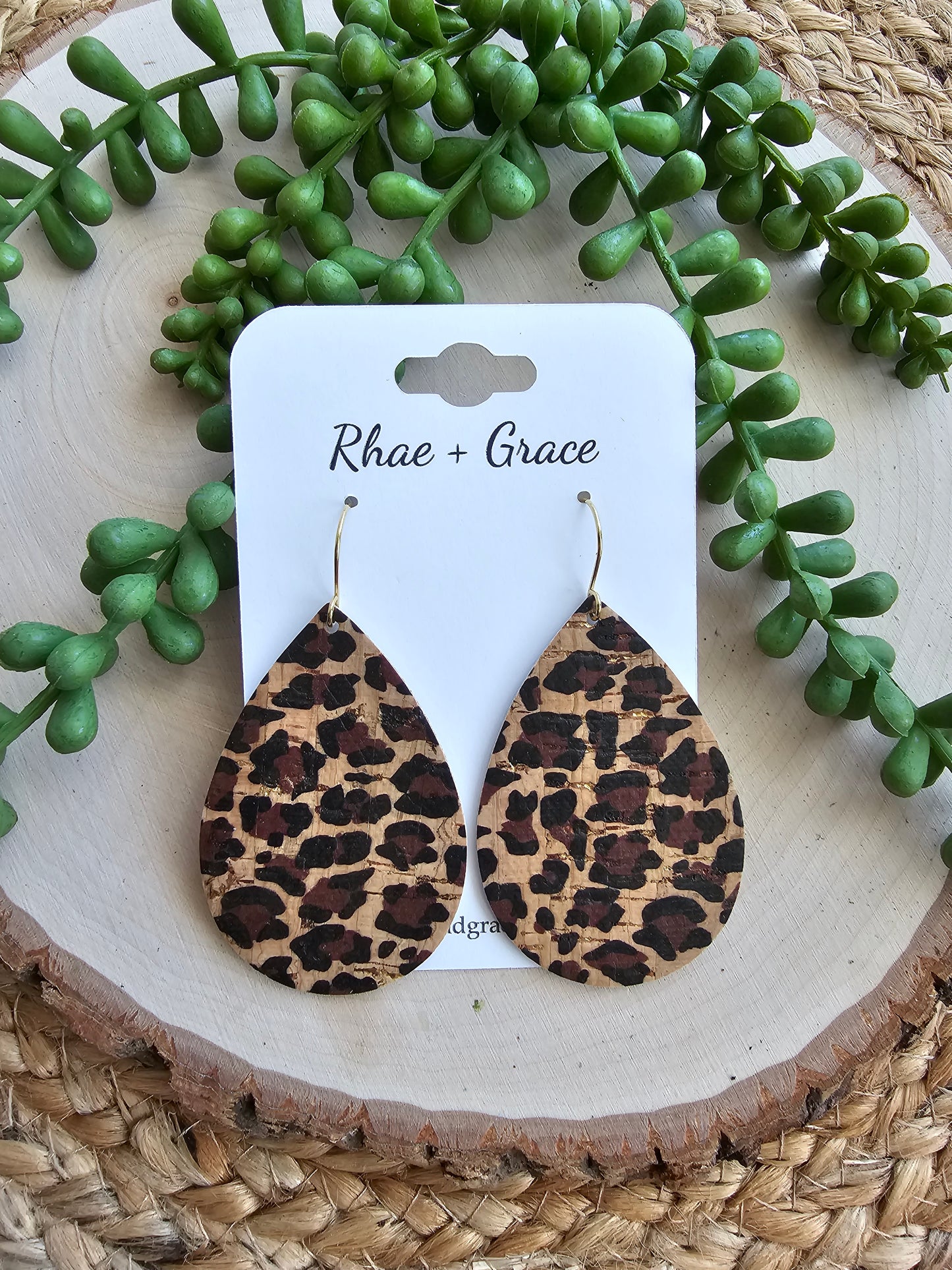 Cheetah Print Teardrop Earrings - Large