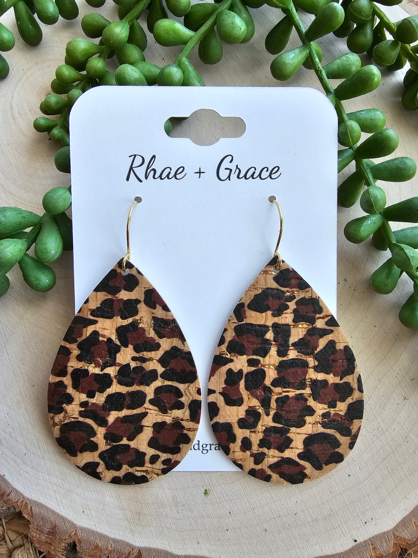 Cheetah Print Teardrop Earrings - Large