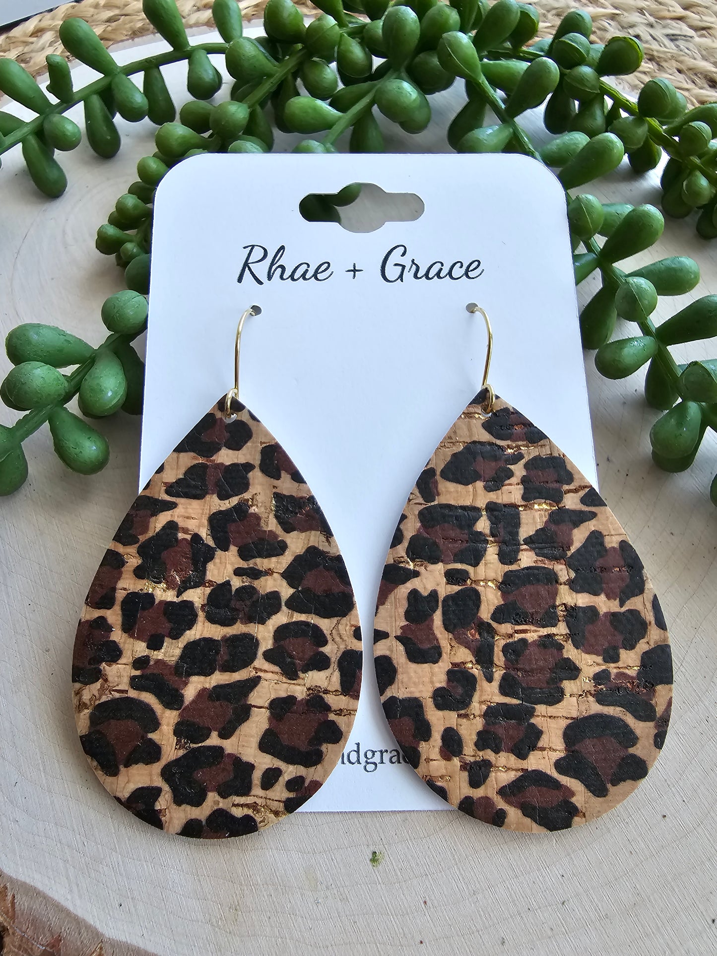 Cheetah Print Teardrop Earrings - Large