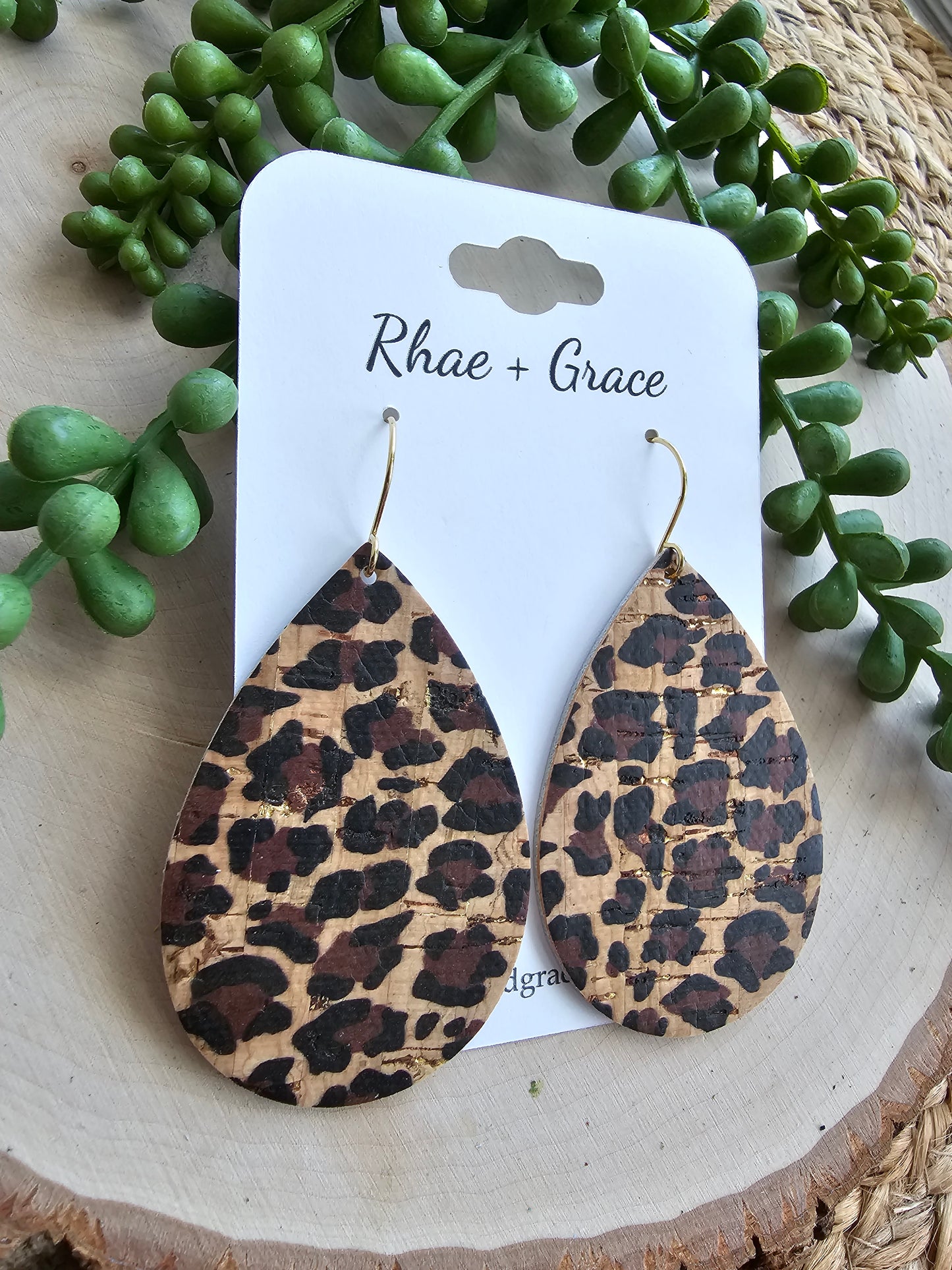 Cheetah Print Teardrop Earrings - Large