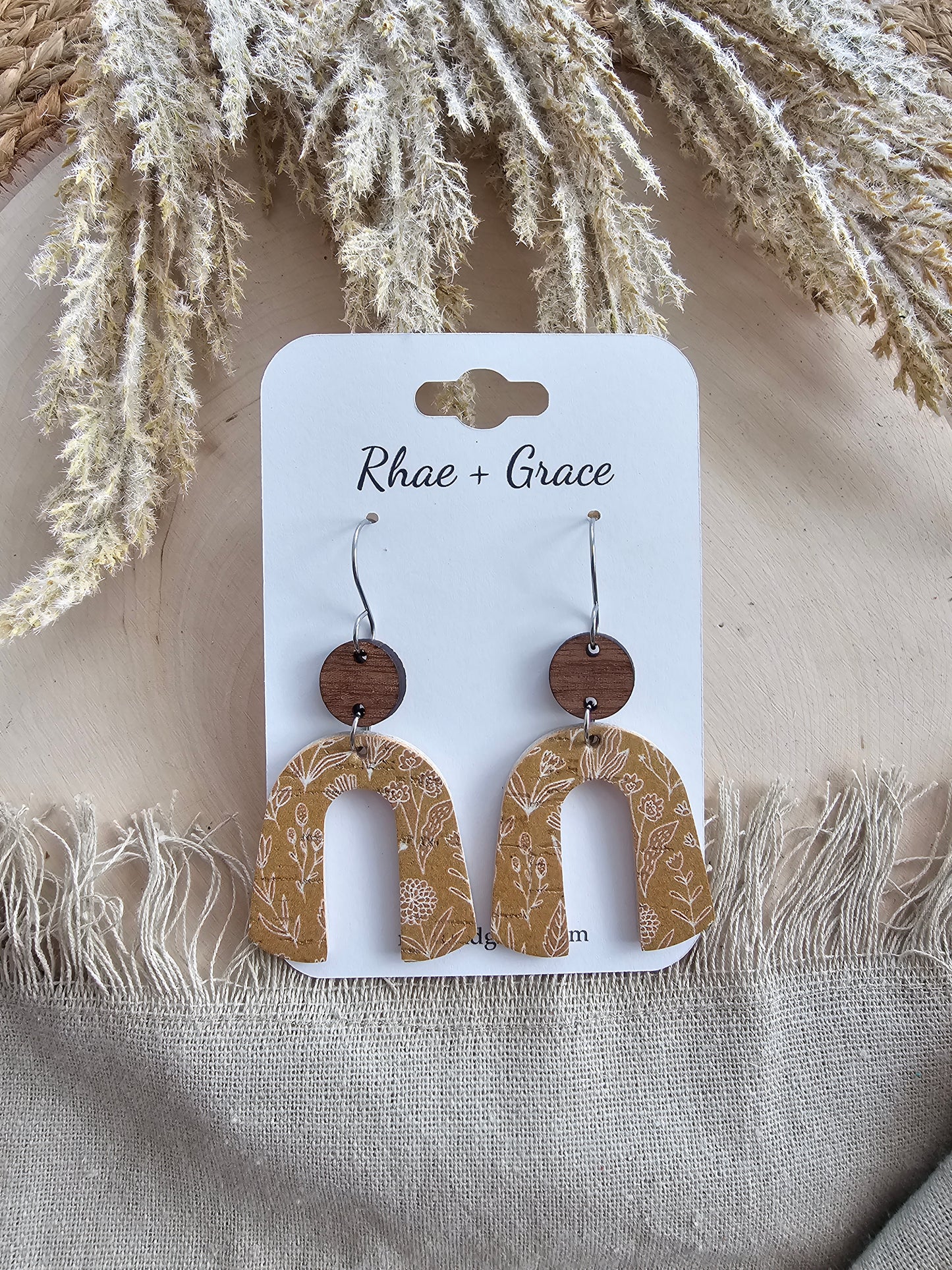 Dijon Mustard Brown Modern Arch Earrings