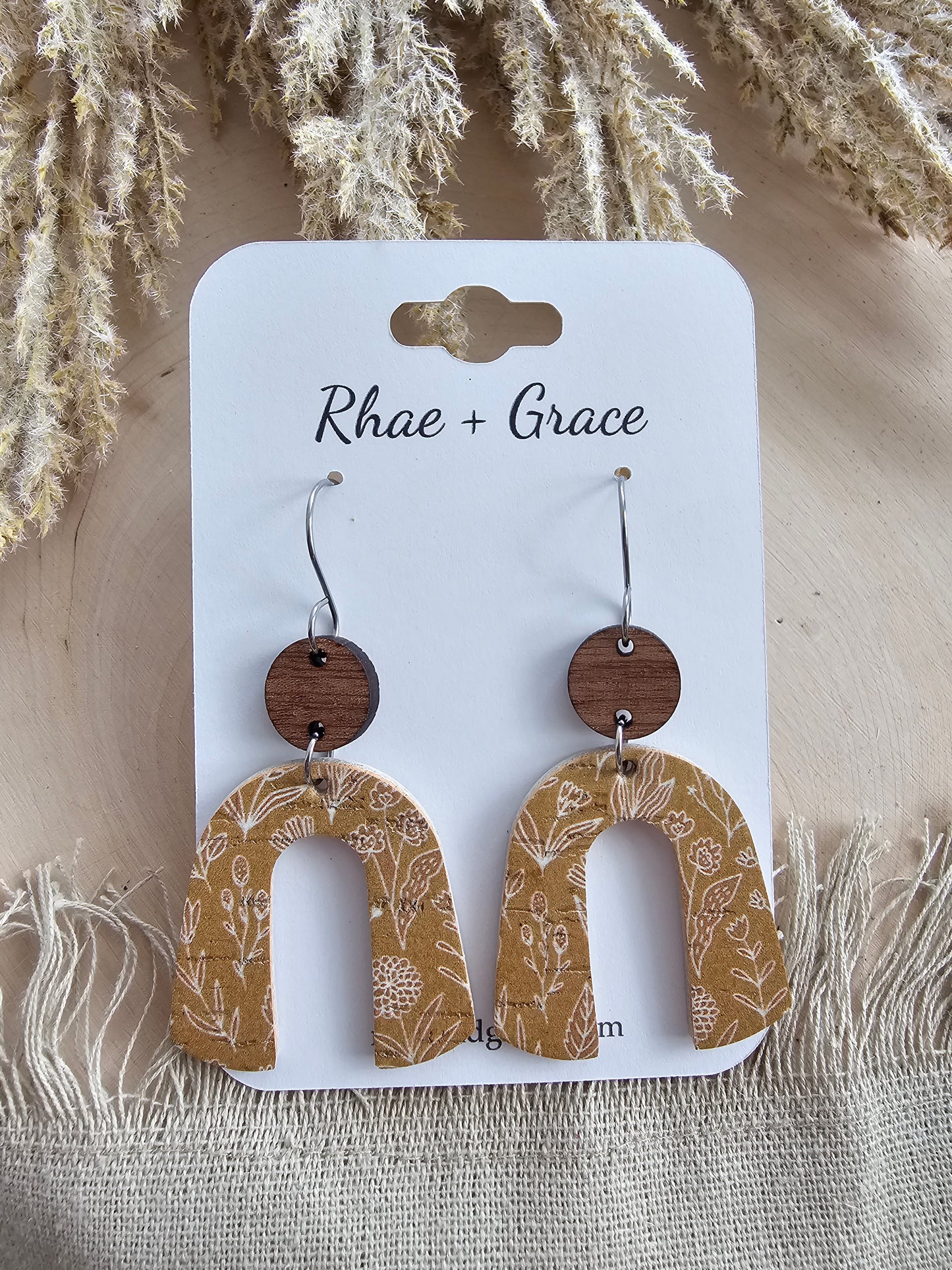 Dijon Mustard Brown Modern Arch Earrings