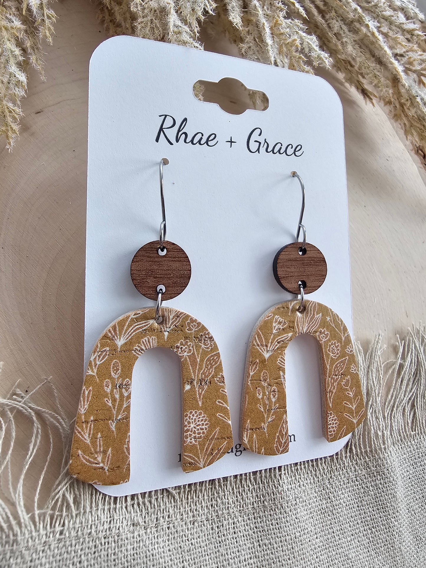 Dijon Mustard Brown Modern Arch Earrings