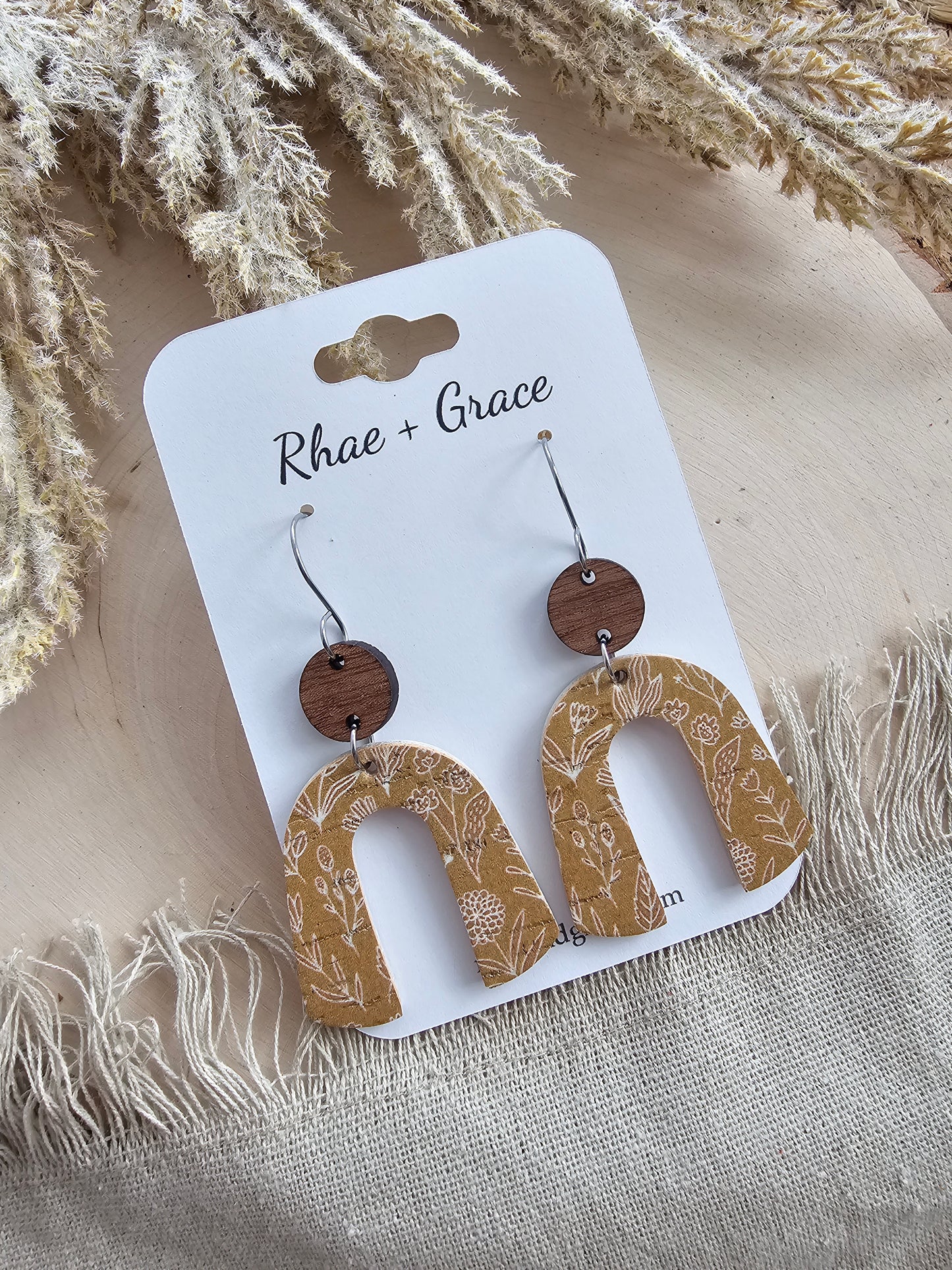 Dijon Mustard Brown Modern Arch Earrings