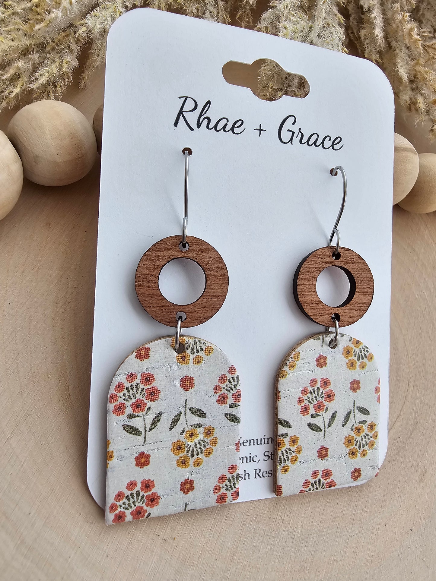 Autumn Floral Closed Arch Drop Earrings