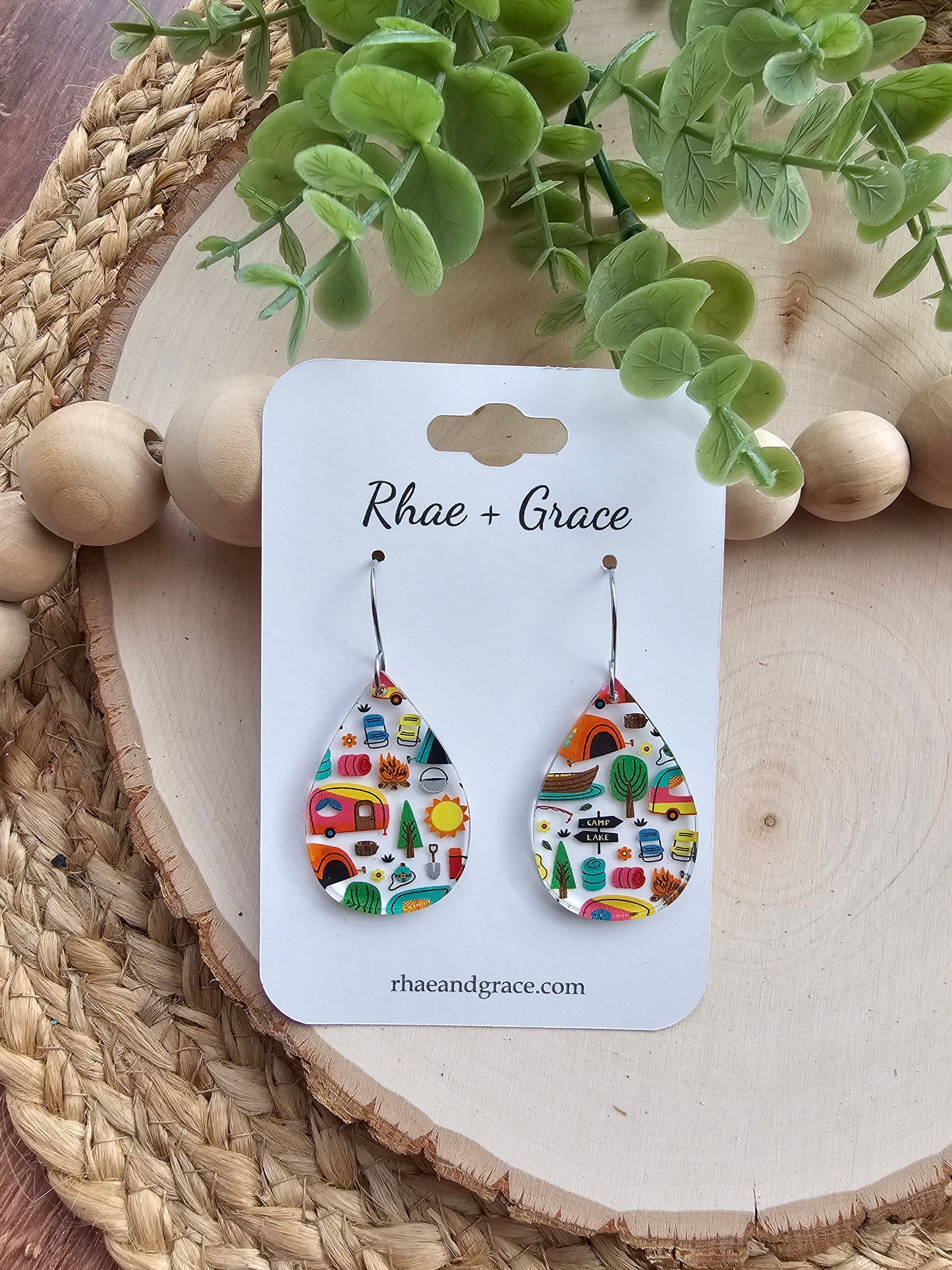 Acrylic Camping Earrings