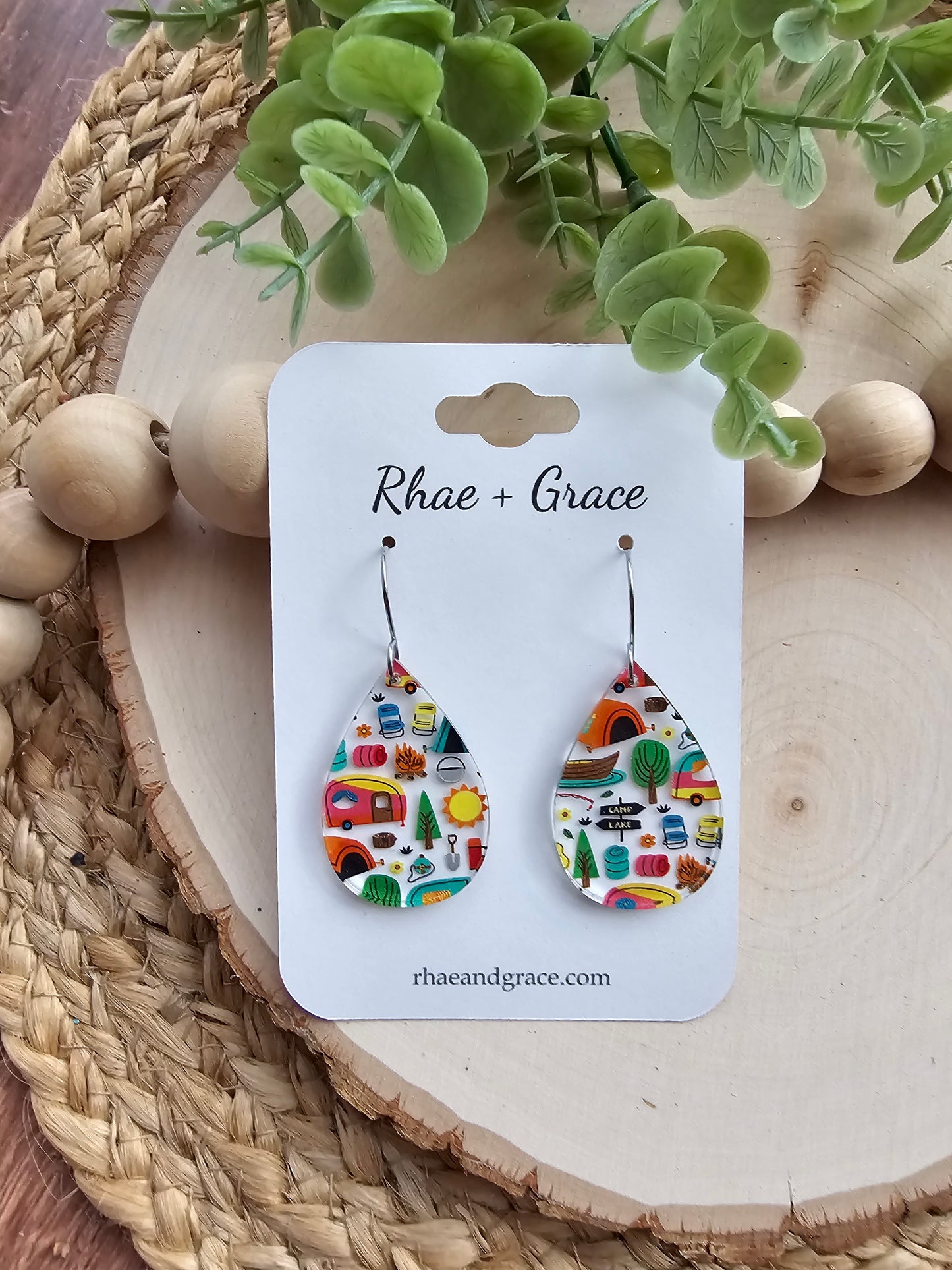 Acrylic Camping Earrings