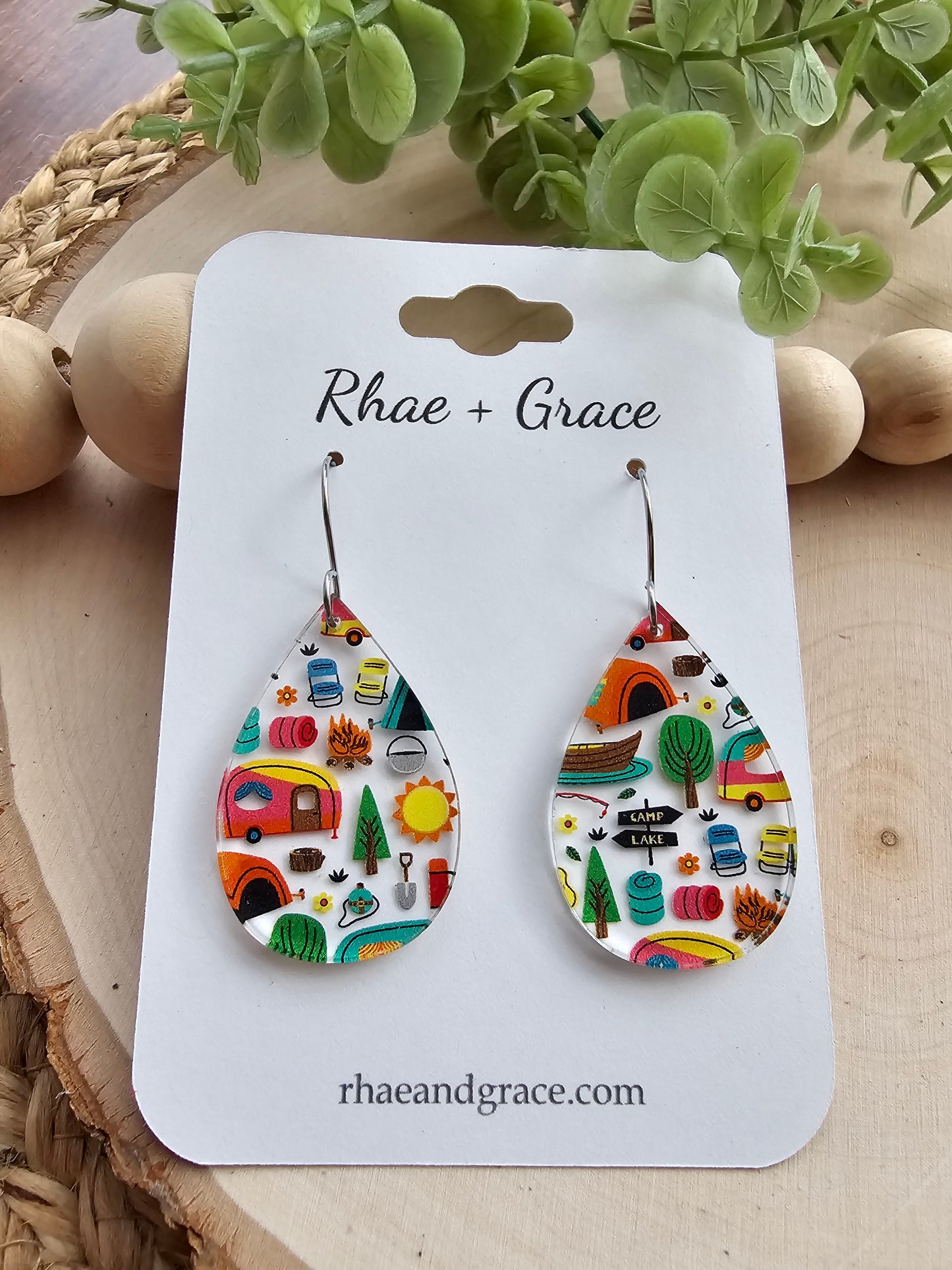 Acrylic Camping Earrings