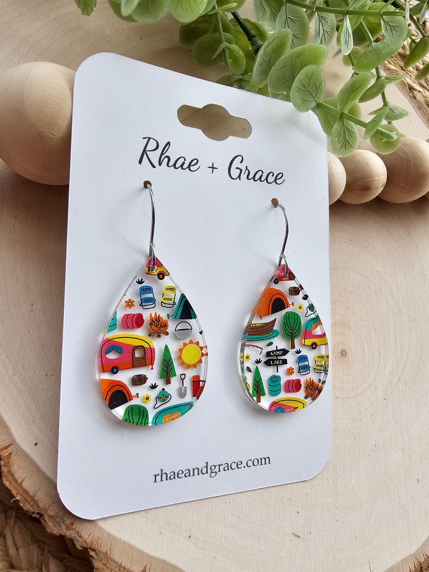 Acrylic Camping Earrings