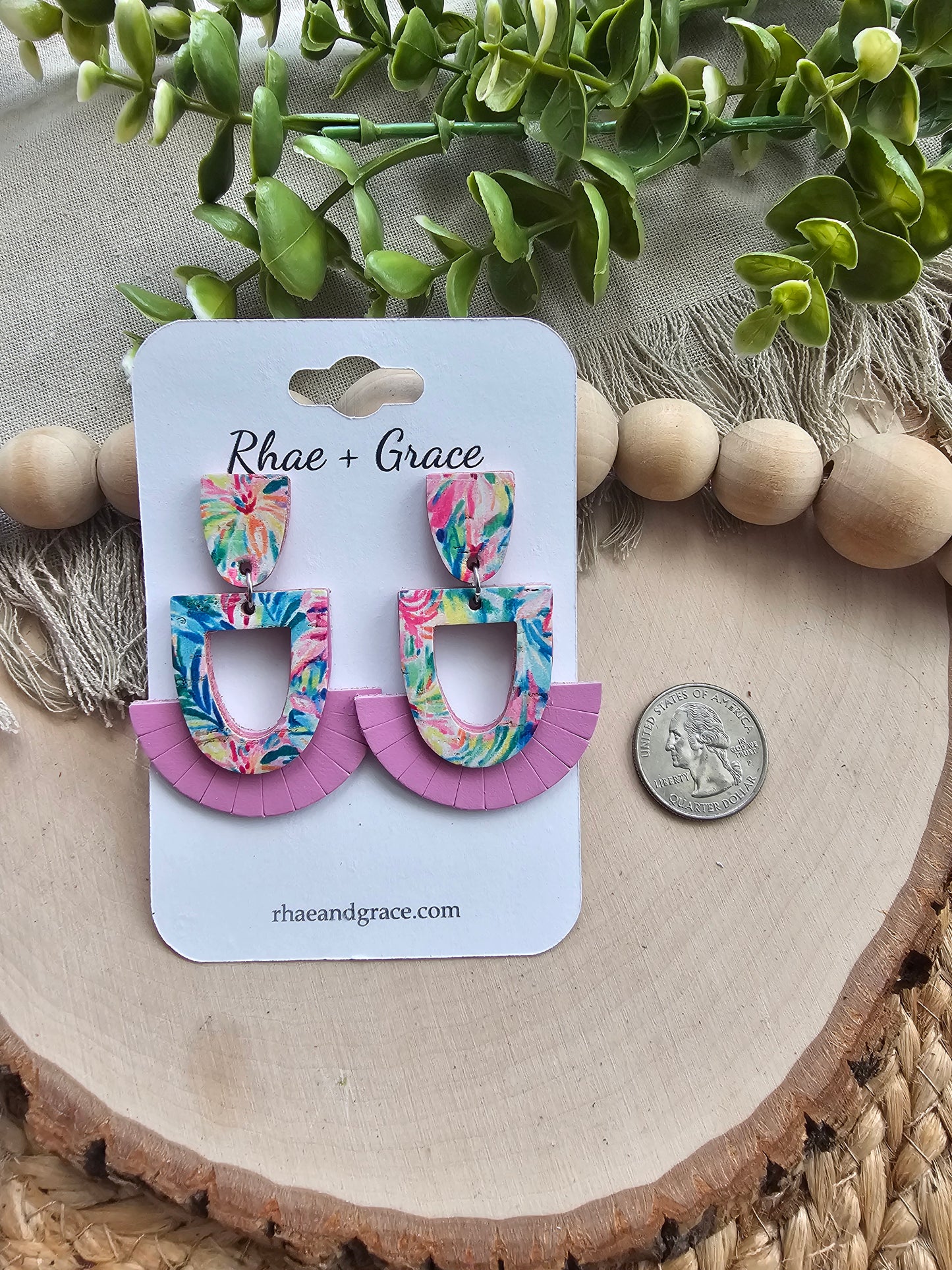 Tropical Floral Summer Statement Earrings