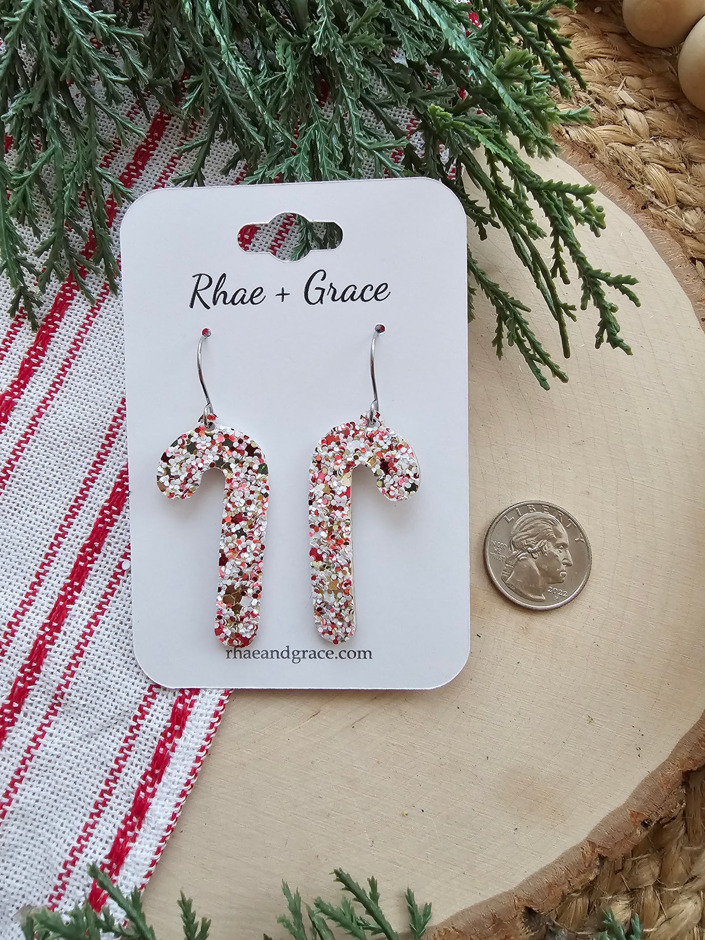 Candycane Glitter Earrings