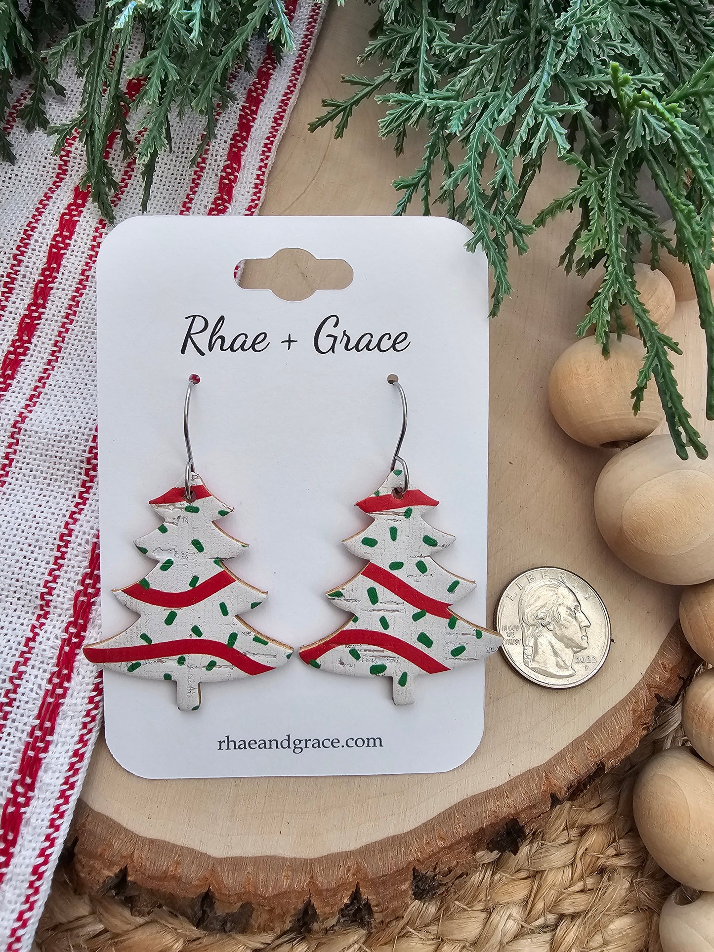 Christmas Tree Cake Earrings