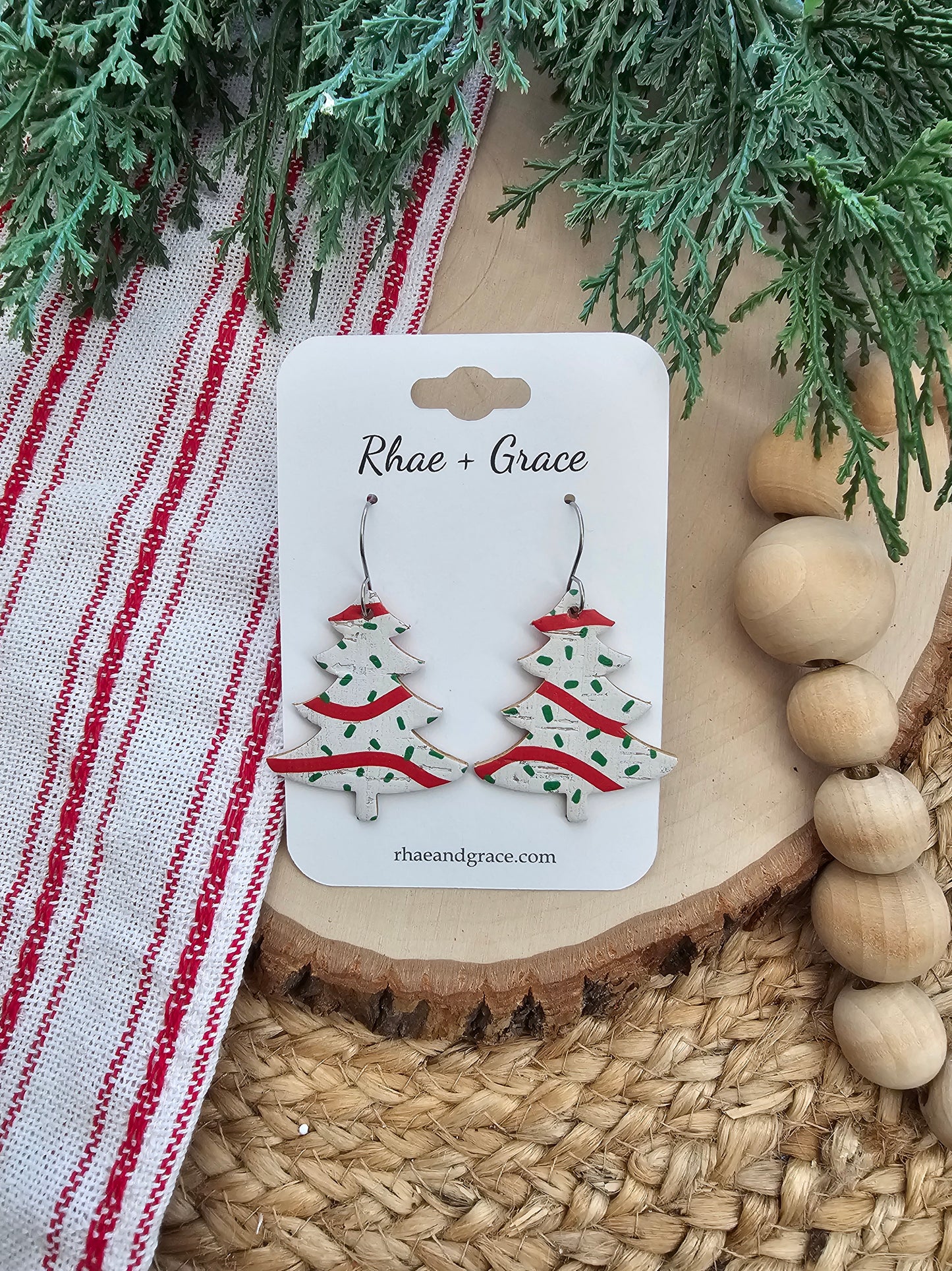 Christmas Tree Cake Earrings