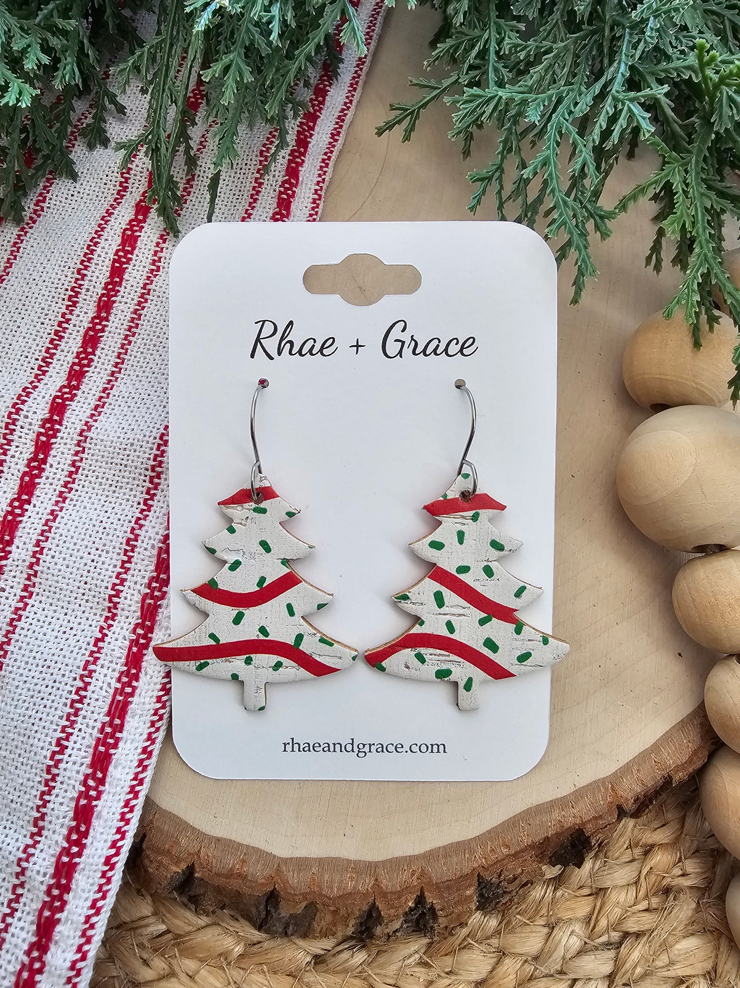 Christmas Tree Cake Earrings