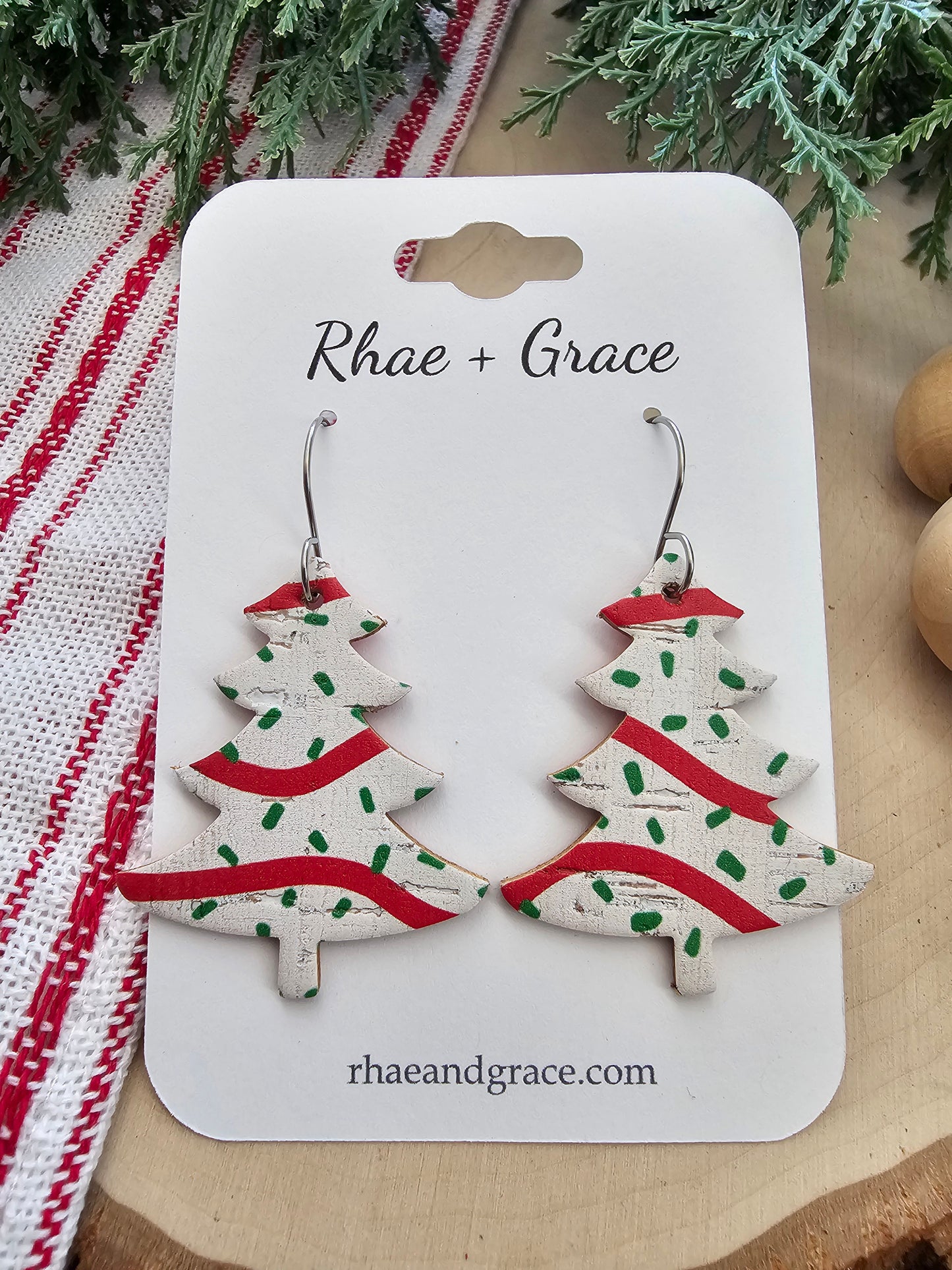 Christmas Tree Cake Earrings