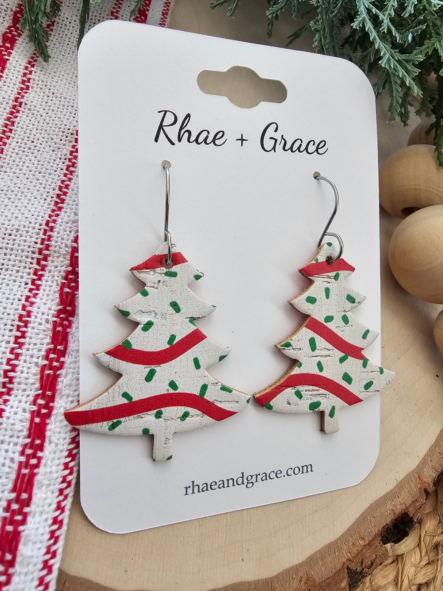 Christmas Tree Cake Earrings