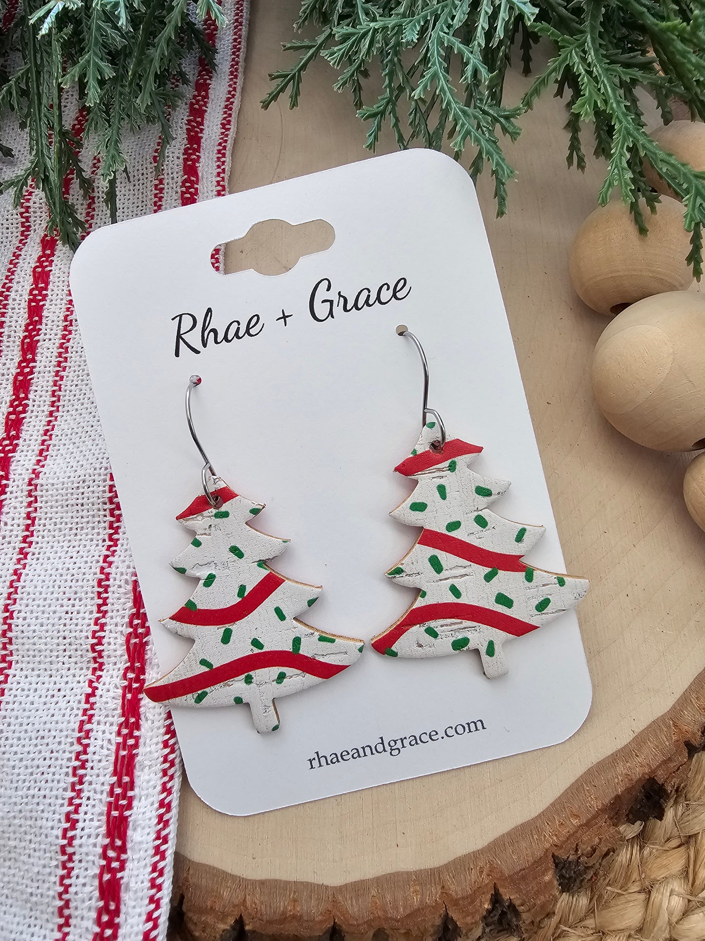 Christmas Tree Cake Earrings