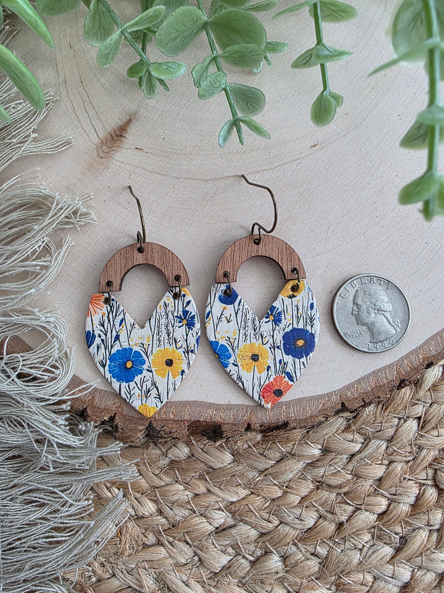 Vibrant Wildflower Swoop Earrings - Large