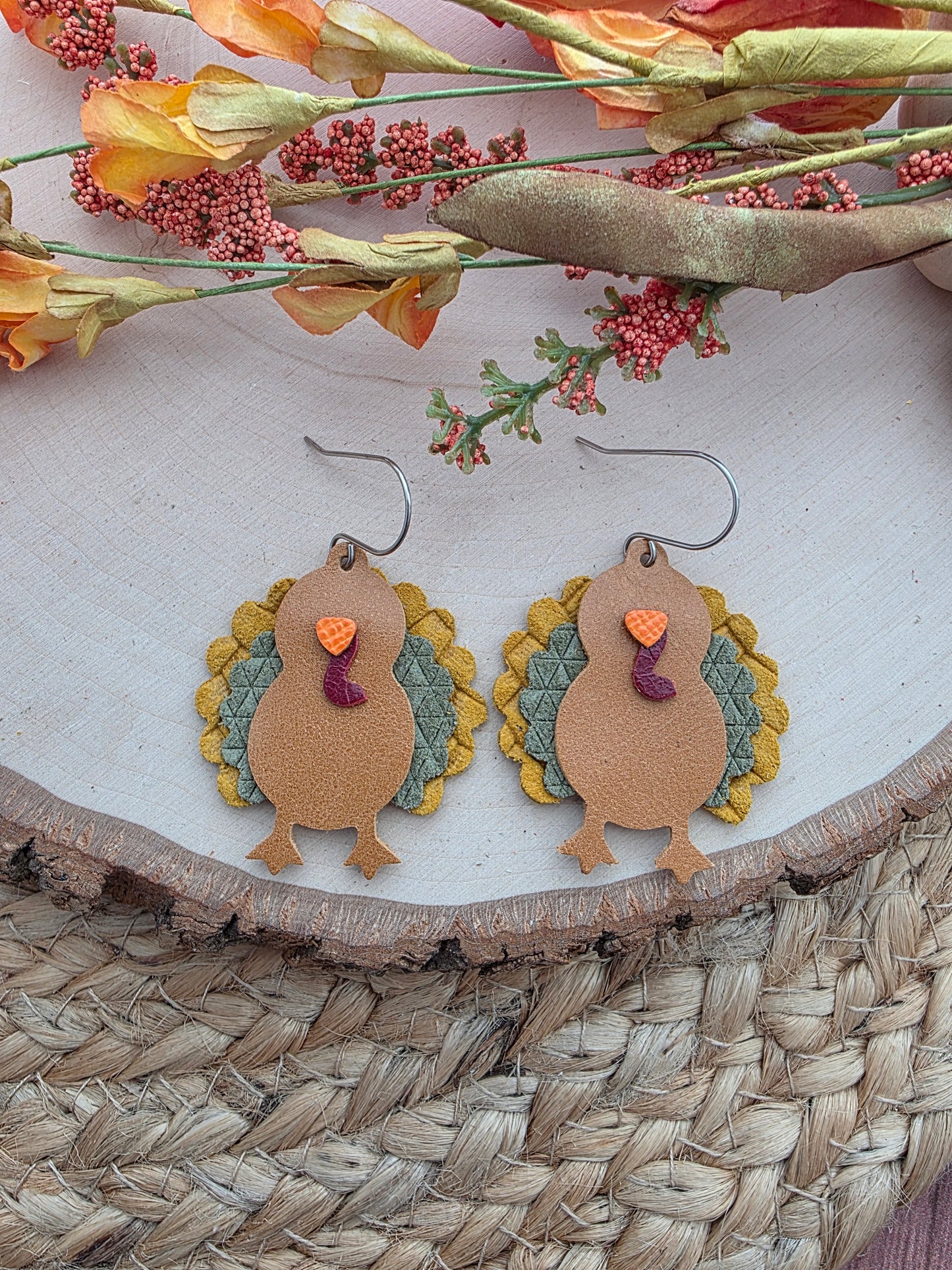 Mustard & Green Turkey Earrings