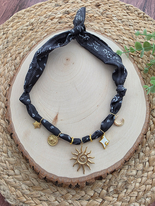 Moonlit Serenade Scarf Charm Necklace