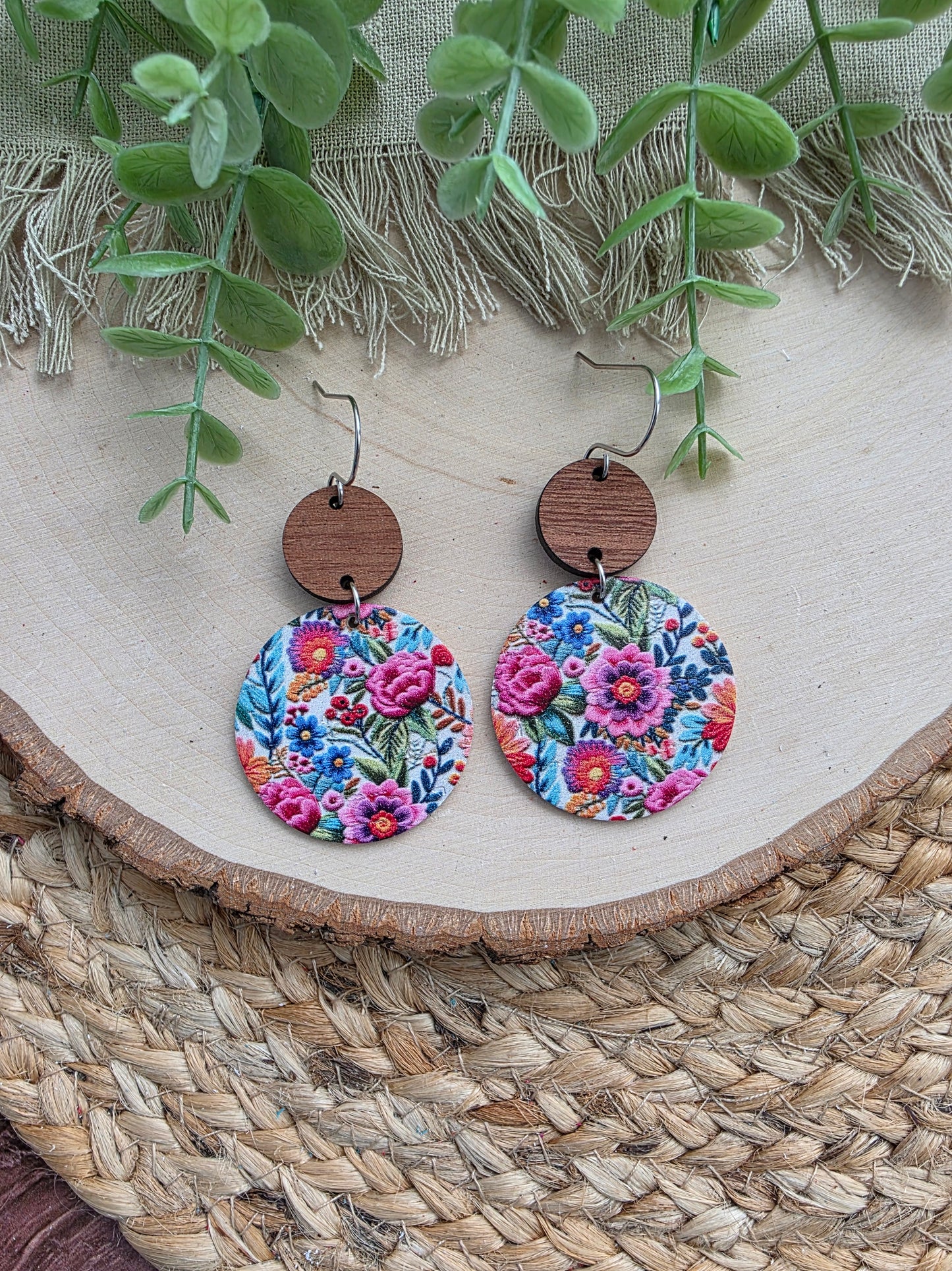 Fiesta Floral Circle Earrings