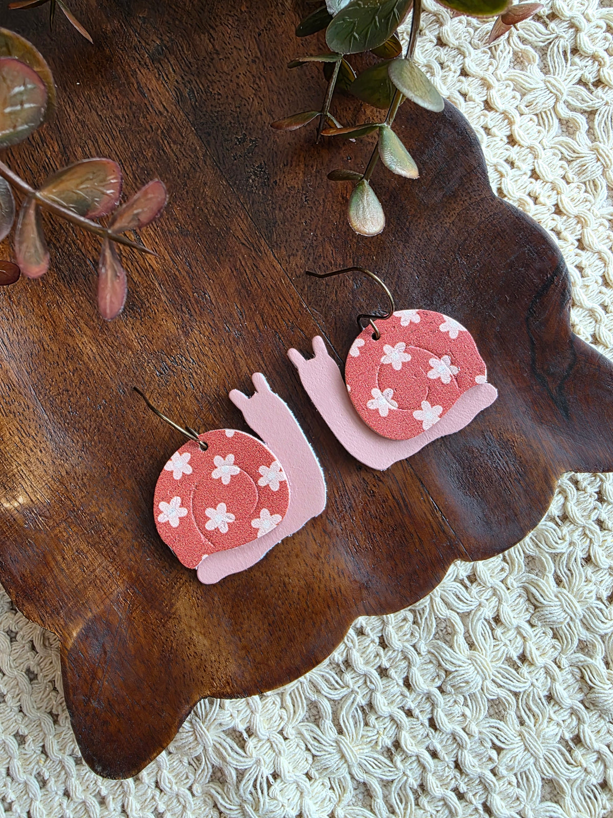 Garden Snails - Boho Floral Earrings