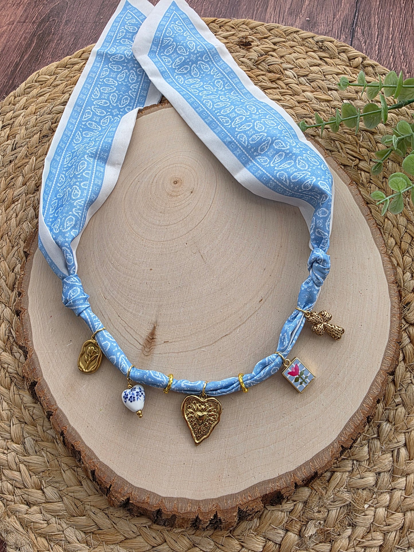 Clear Skies Scarf Charm Necklace