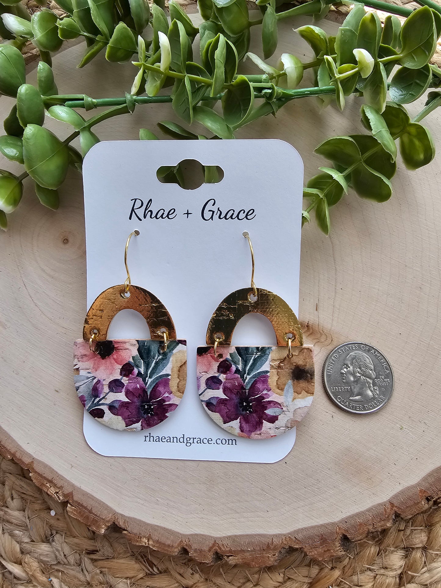 Plum Floral Bouquet Earrings