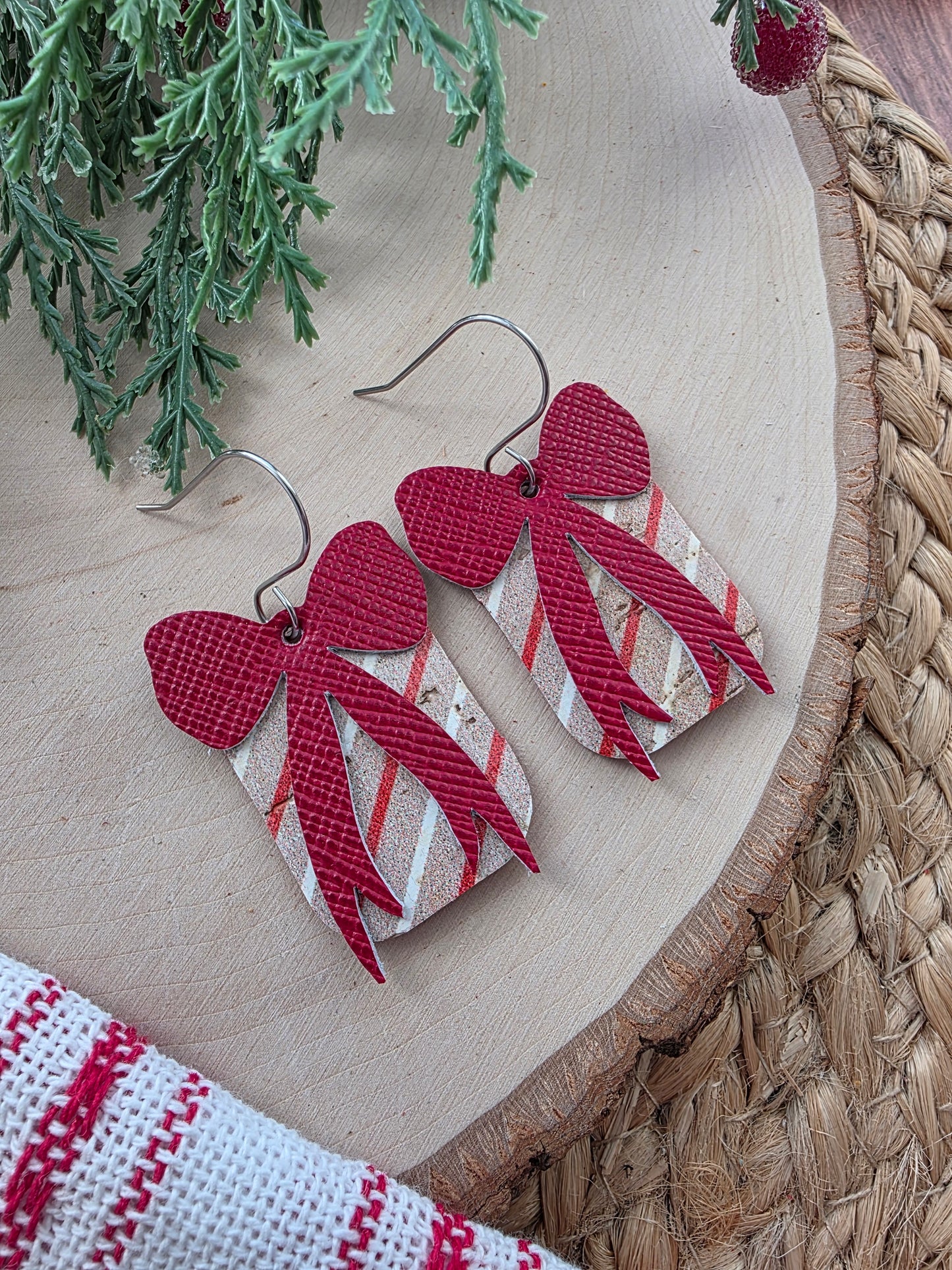 Striped Gift Box Earrings