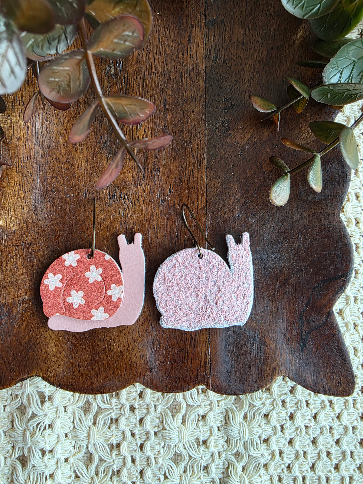 Garden Snails - Boho Floral Earrings