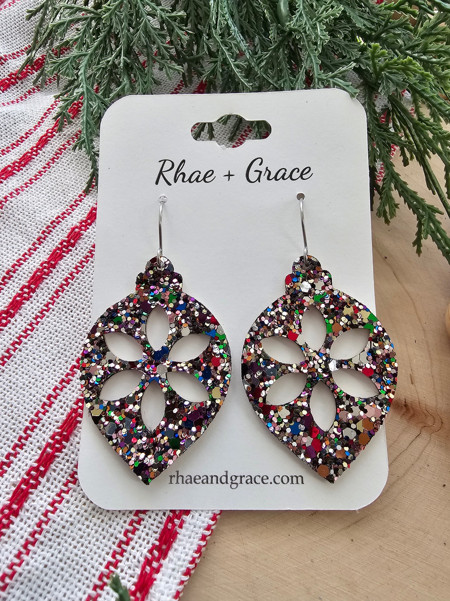 Jewel Glitter Ornament Earrings