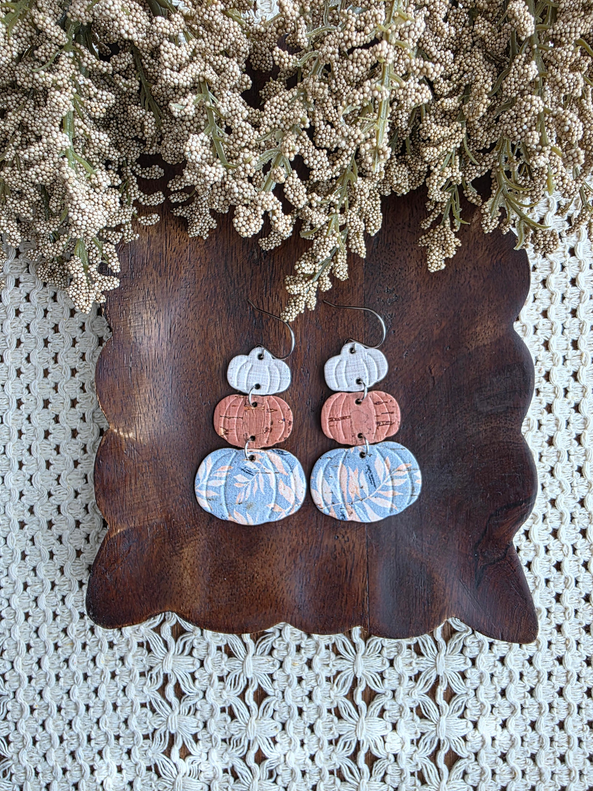 Pumpkin Stack Earrings - Autumn Willow