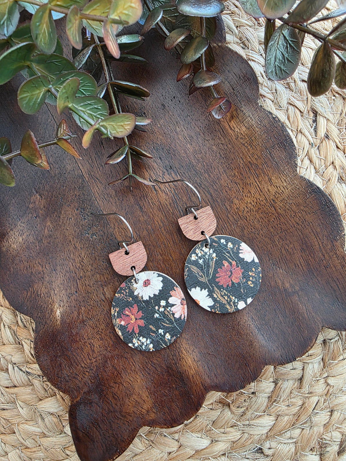 MidnighyWildflower Circle Earrings