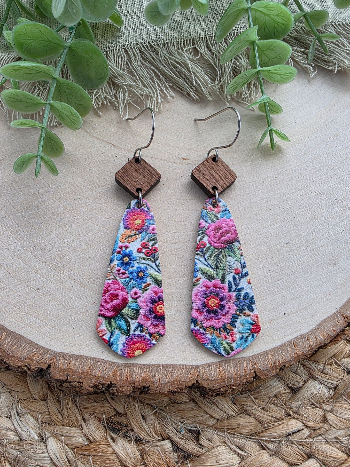 Fiesta Floral Skinny Drop Earrings