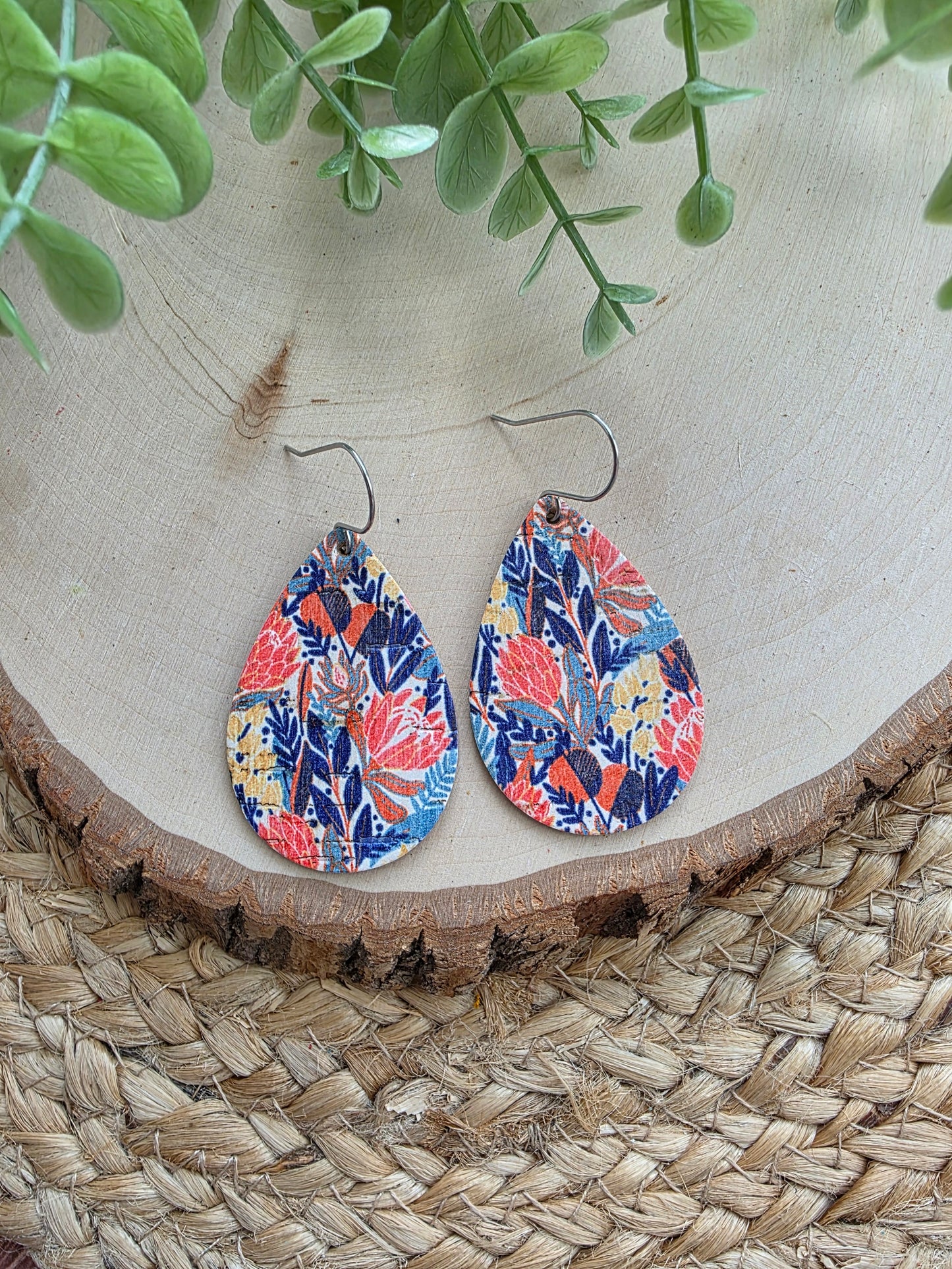 Autumn Meadow Floral Teardrop Earrings - Medium