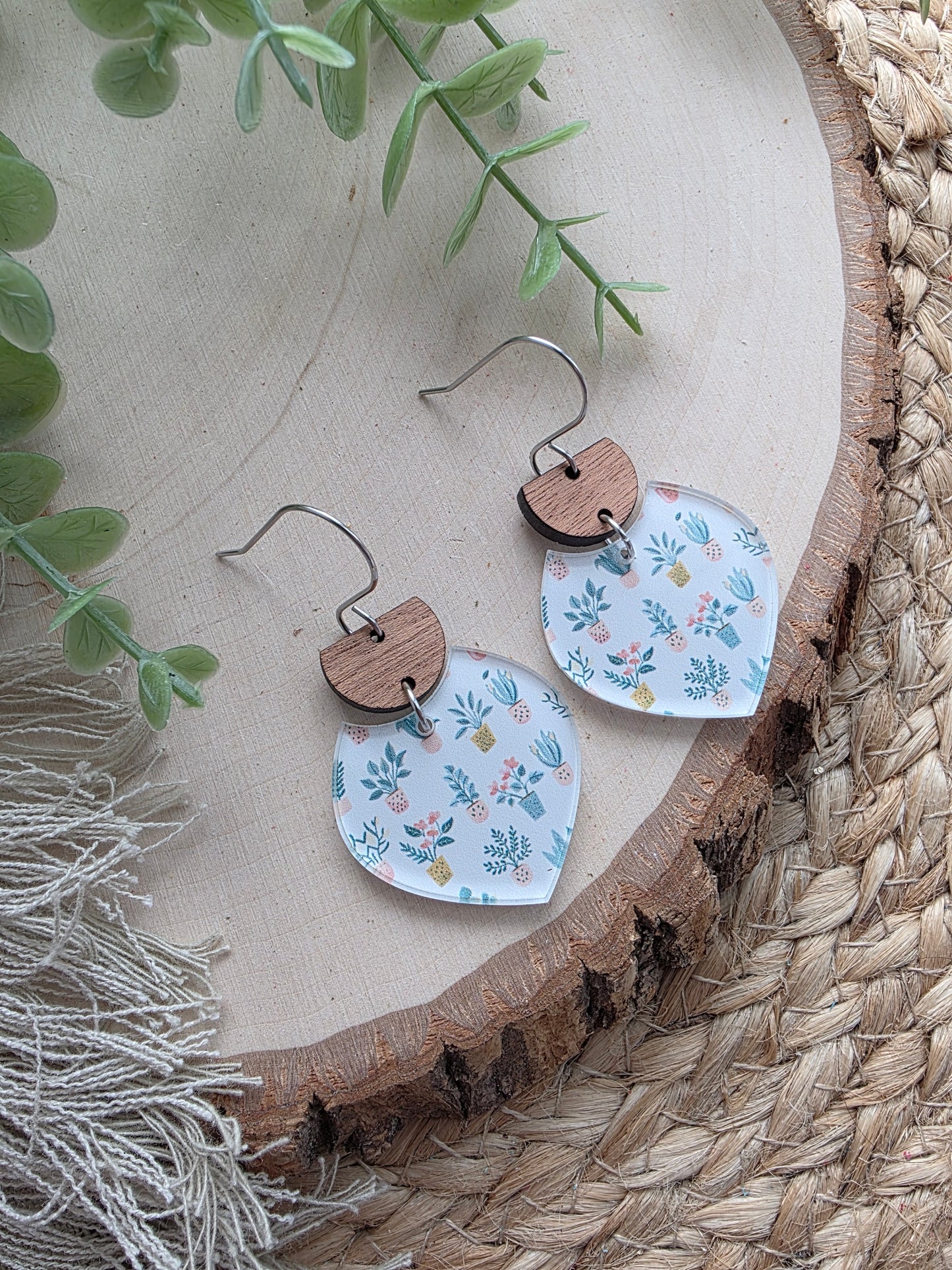 Acrylic Plant Lover Earrings