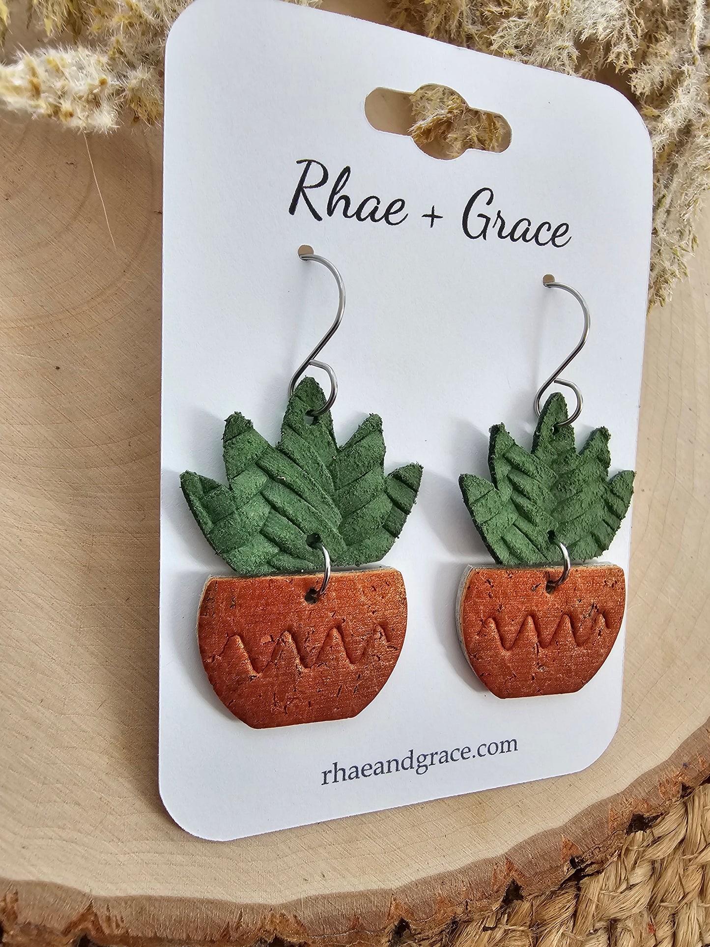 Tera Cotta Potted Plant Earrings