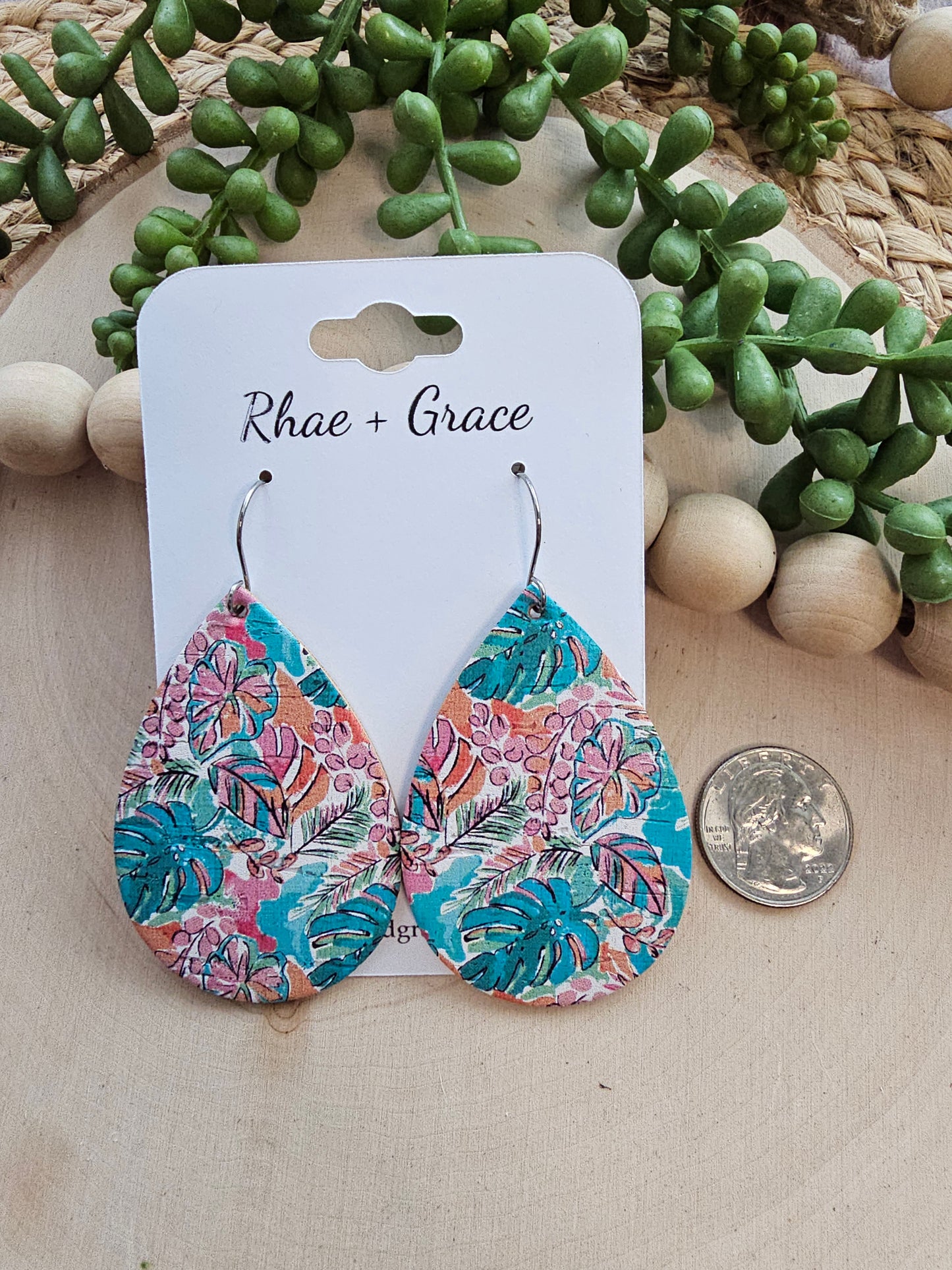 Tropical Teardrop Earrings - Large