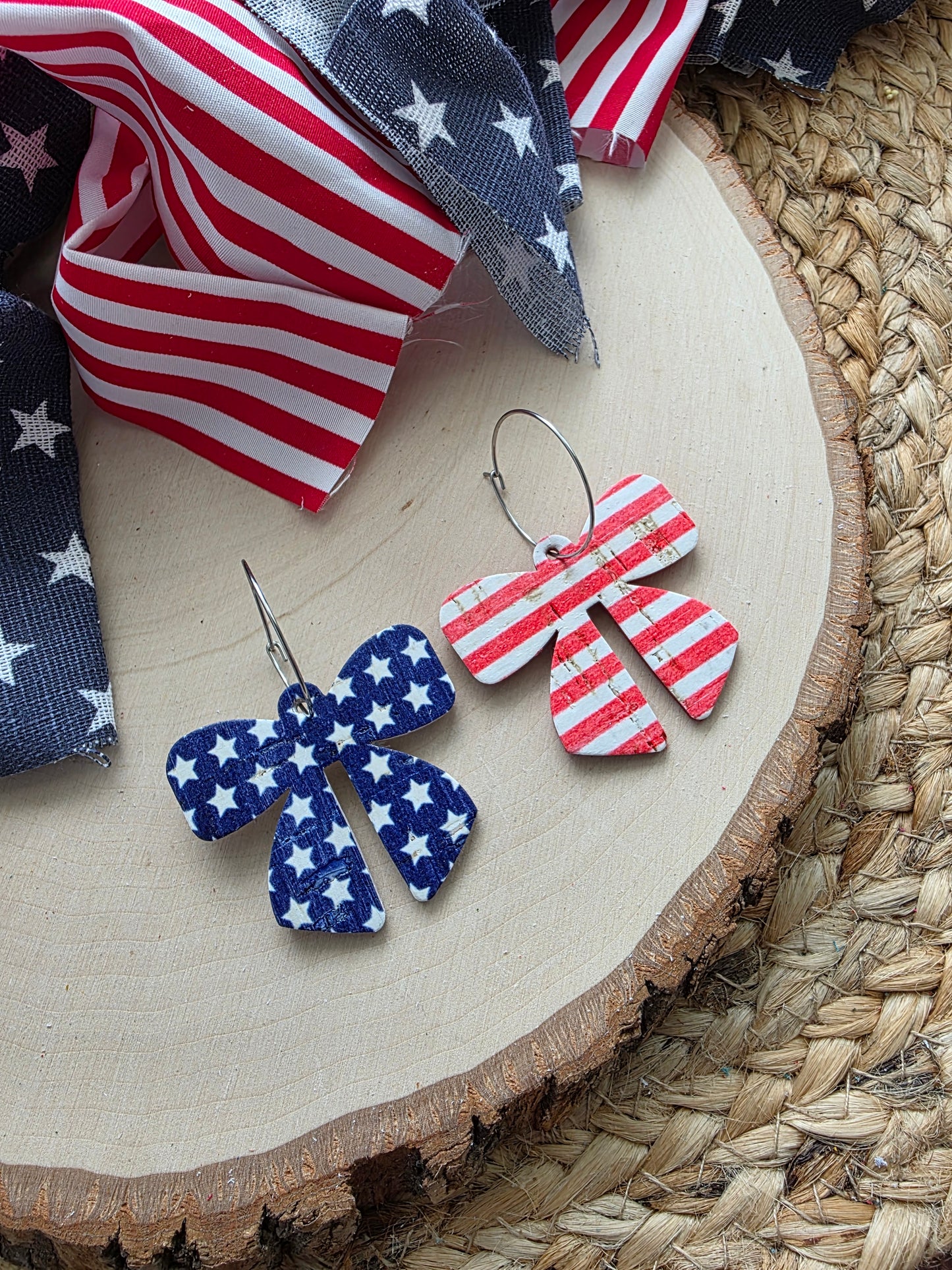 Star & Stripes Bow Earrings