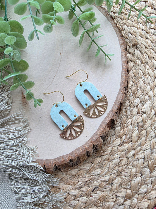 Soft Aqua Arch Earrings
