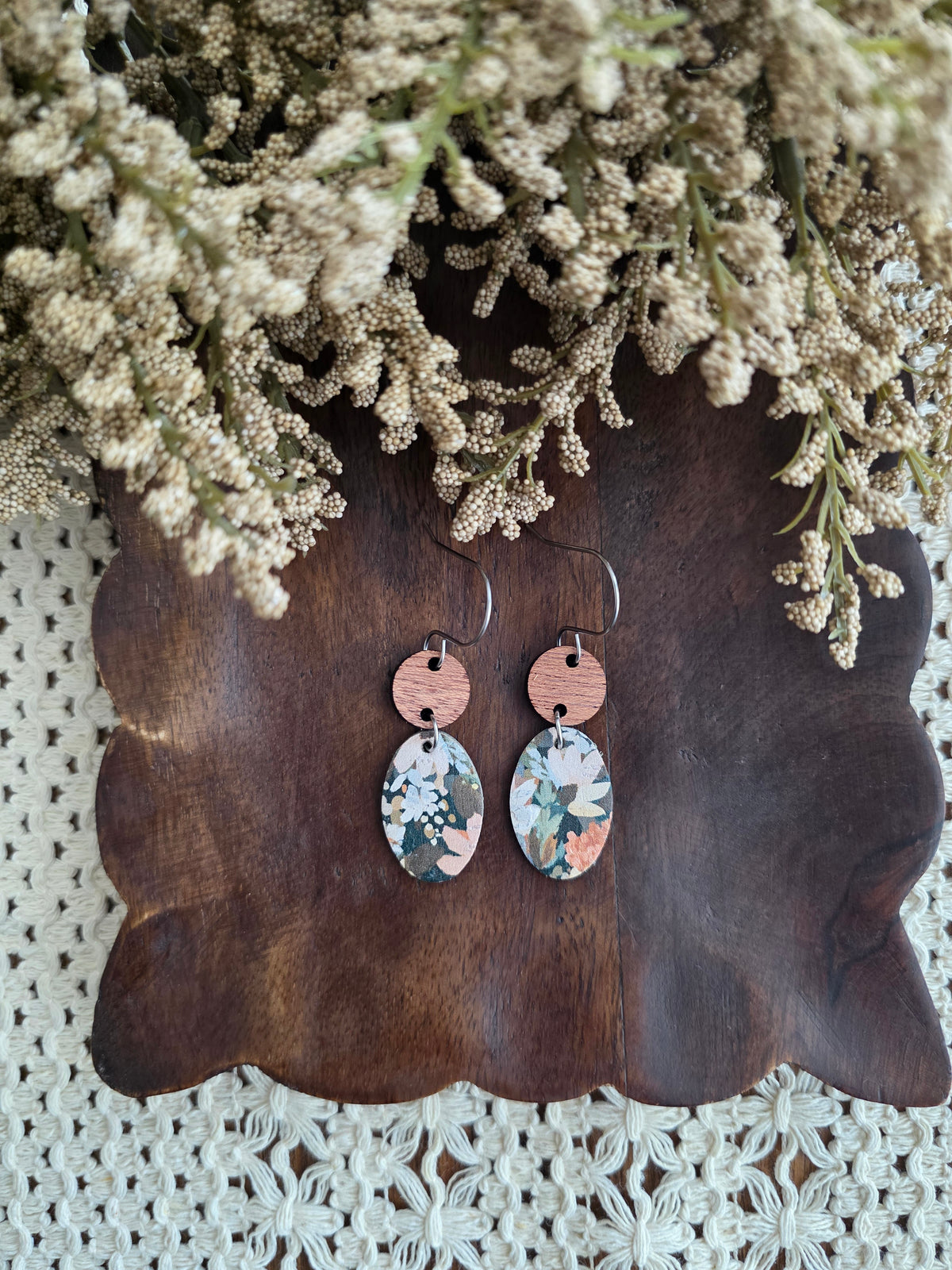 Rosemary Wildflower Oval Earrings