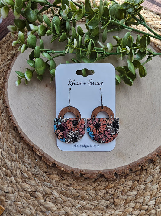 Boho Daisy Floral Bouquet Earrings